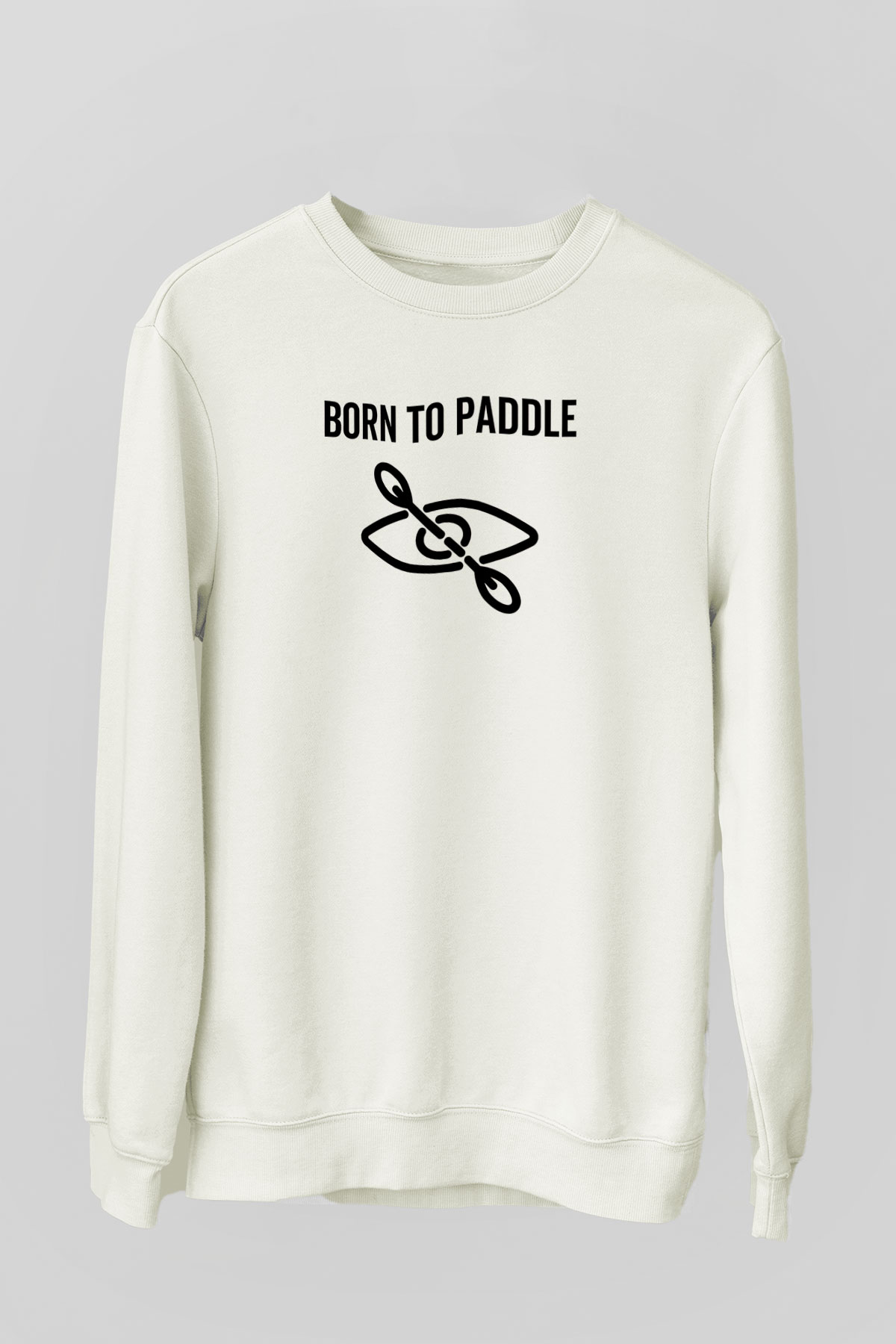 Kürek Baskılı Unisex Ekru Sweatshirt