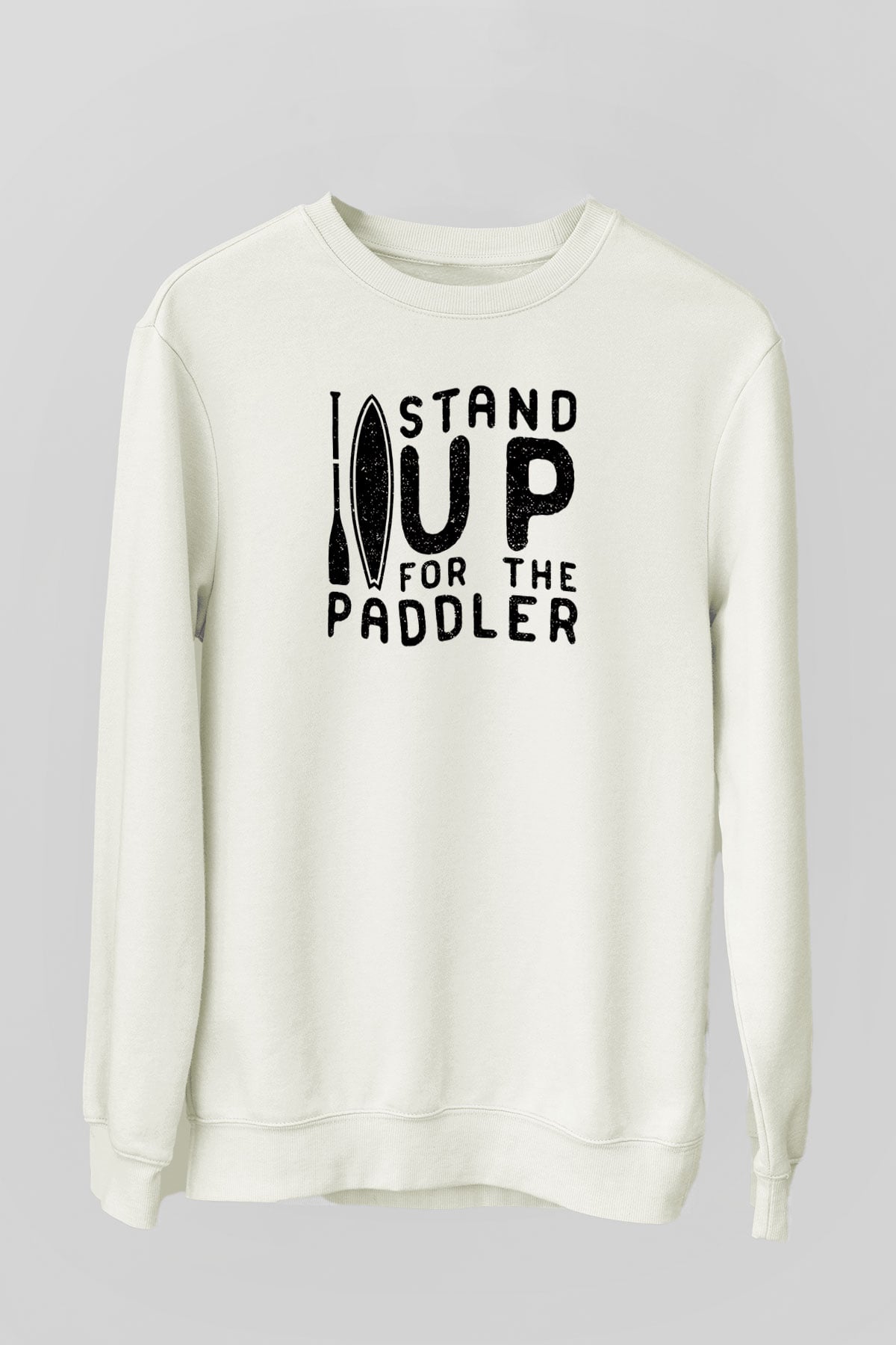 Kürek Baskılı Unisex Ekru Sweatshirt