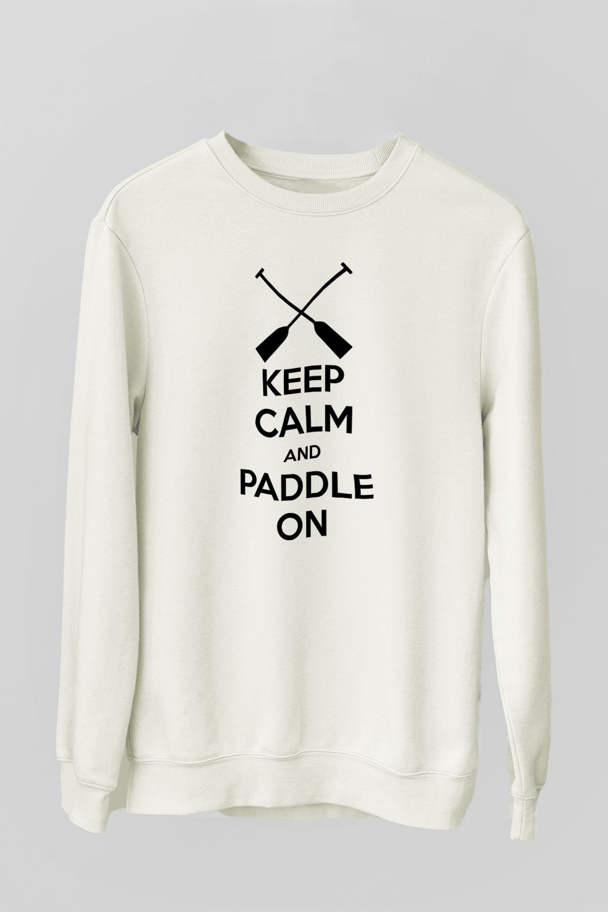 Kürek Baskılı Unisex Ekru Sweatshirt