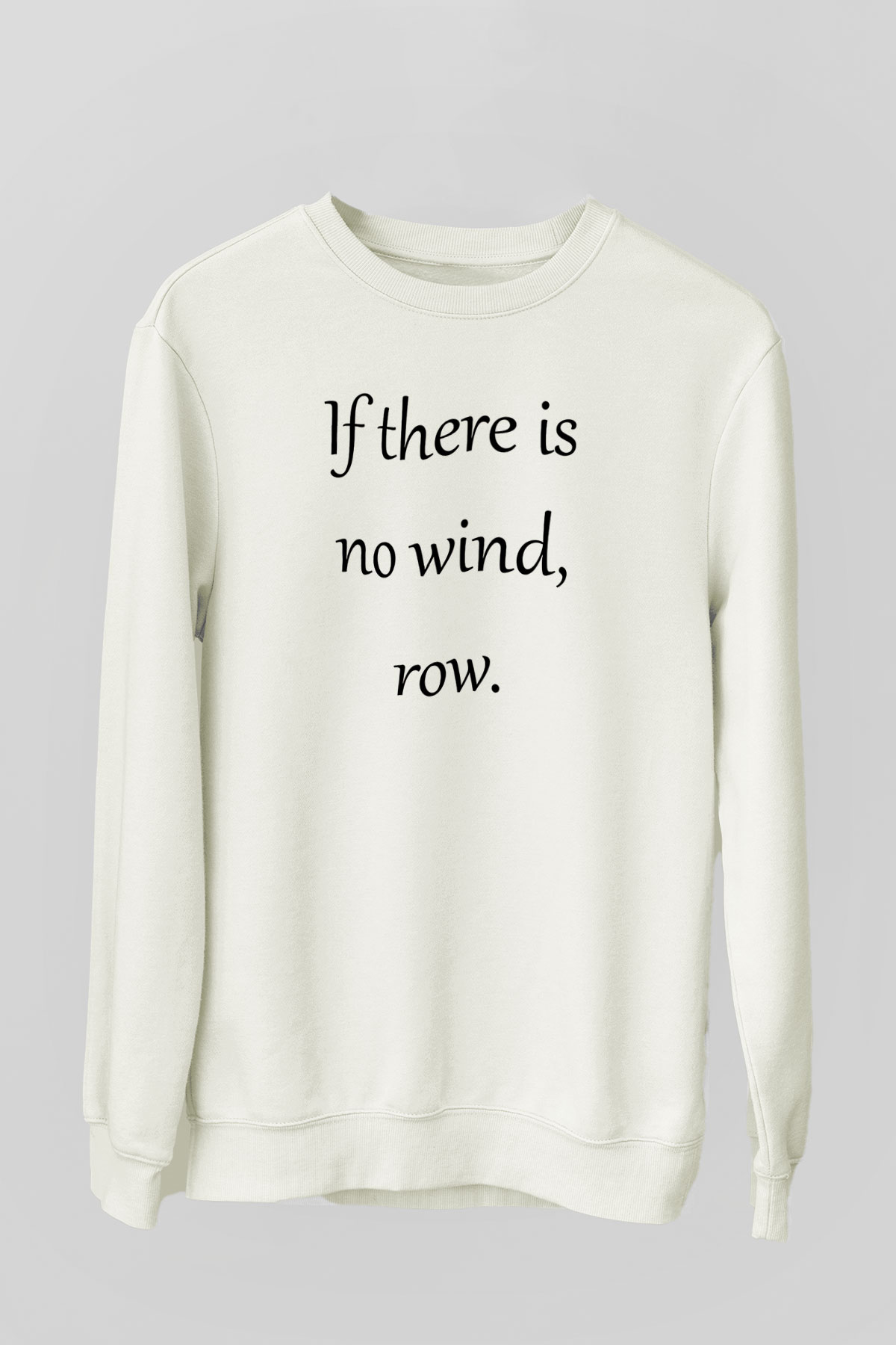 Kürek Baskılı Unisex Ekru Sweatshirt