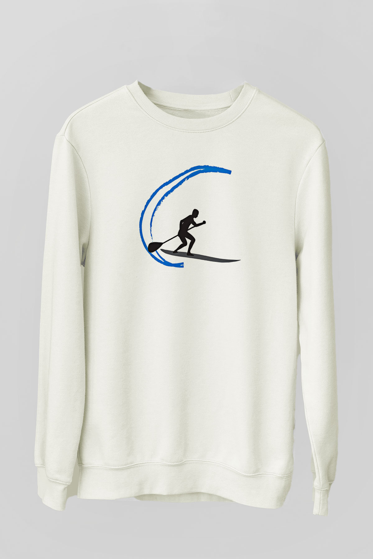 Kürek Baskılı Unisex Ekru Sweatshirt