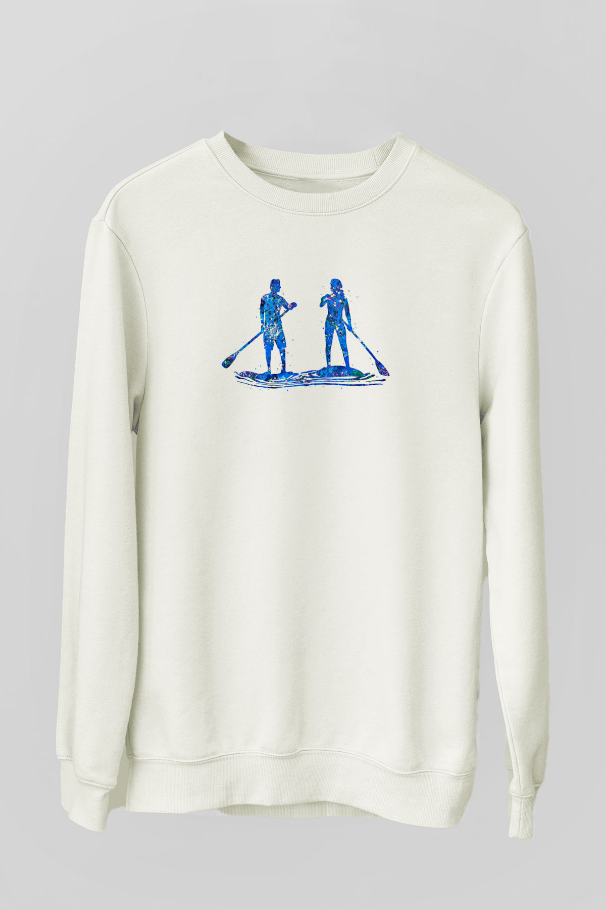Kürek Baskılı Unisex Ekru Sweatshirt