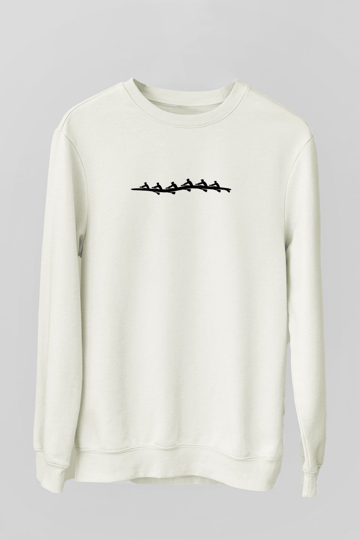 Kürek Baskılı Unisex Ekru Sweatshirt