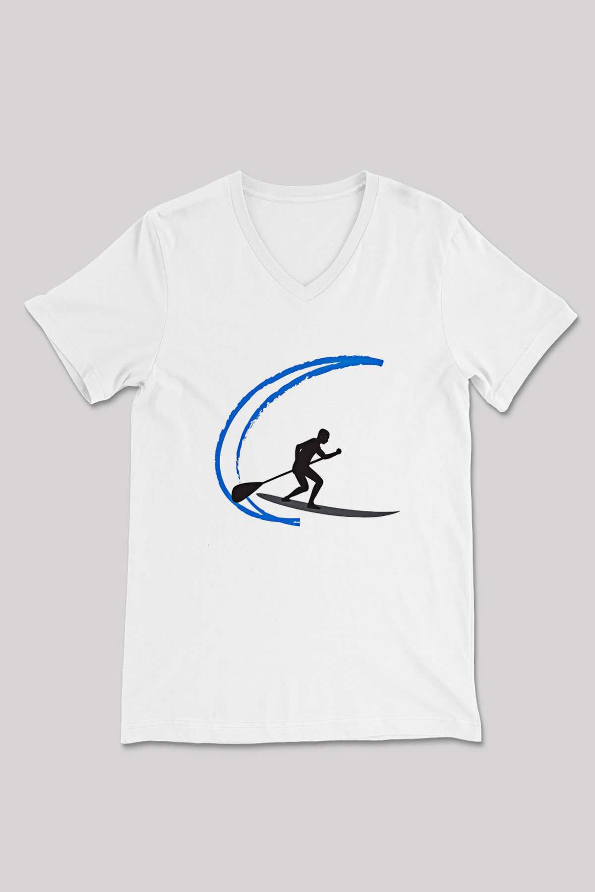 Kürek Baskılı Unisex V Yaka Tişört - Tshirt
