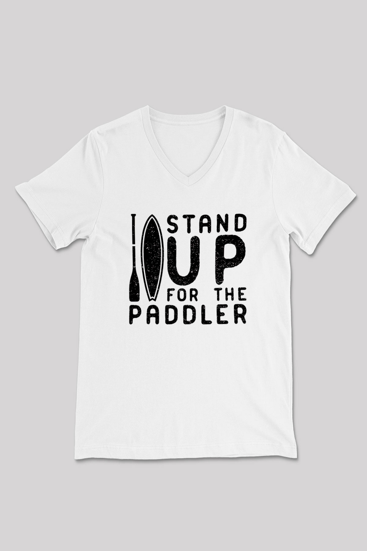 Kürek Baskılı Unisex V Yaka Tişört - Tshirt