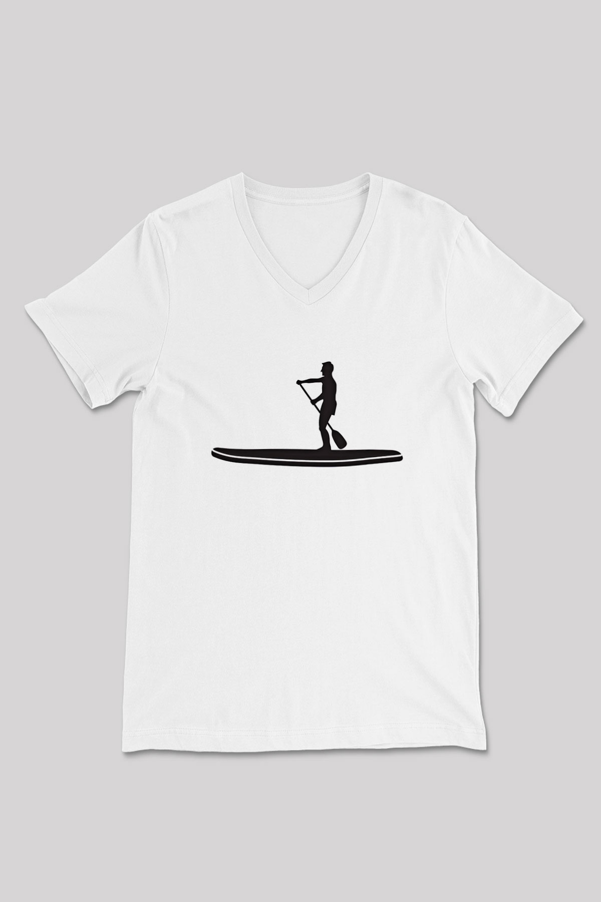 Kürek Baskılı Unisex V Yaka Tişört - Tshirt