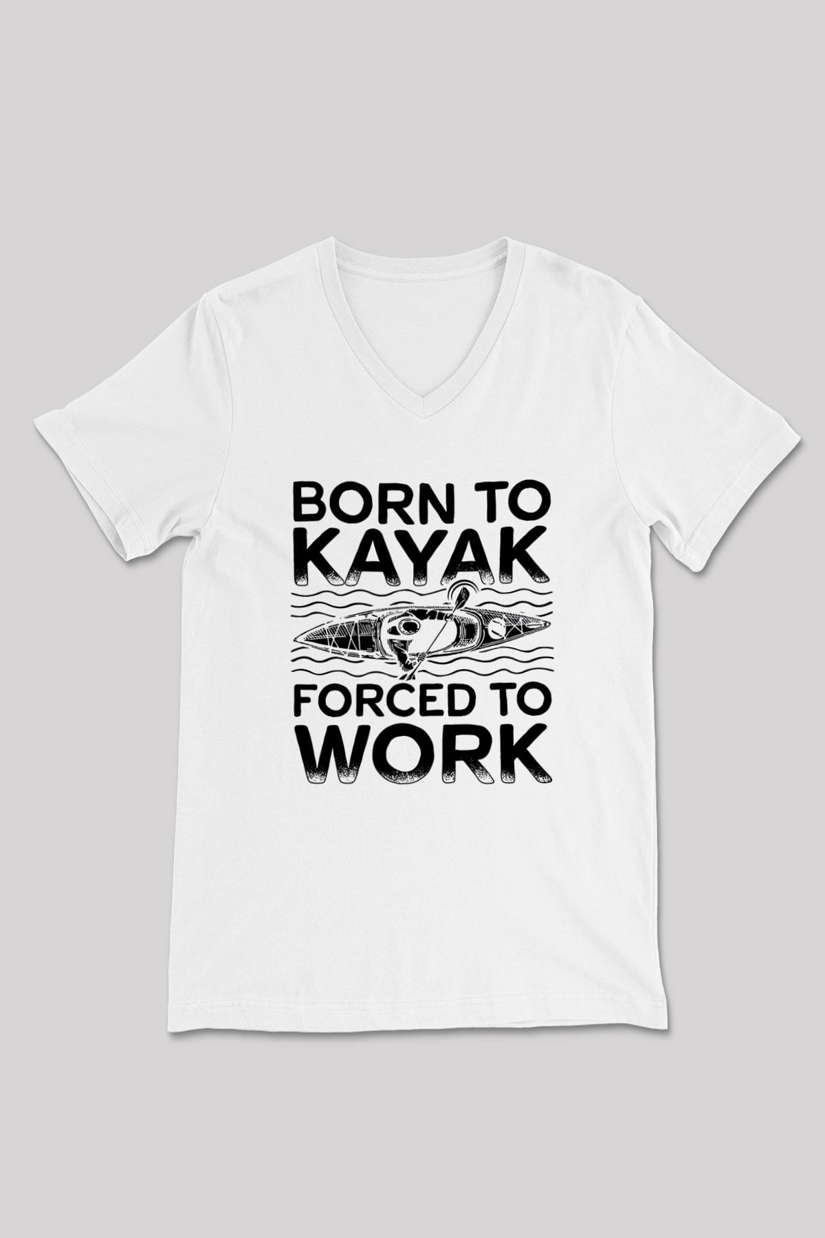 Kürek Baskılı Unisex V Yaka Tişört - Tshirt