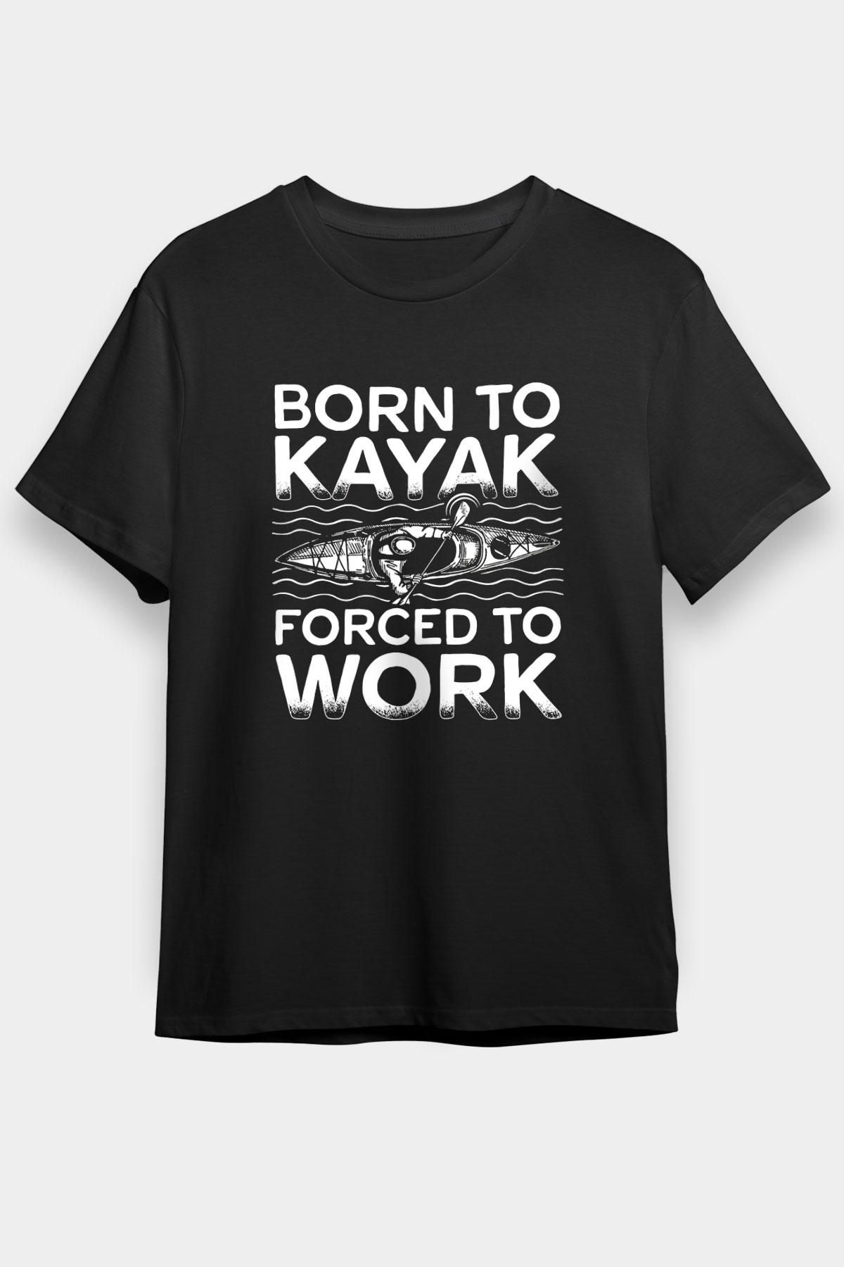 Kürek - Rowing Sport Baskılı Unisex Siyah Tişört - Tshirt