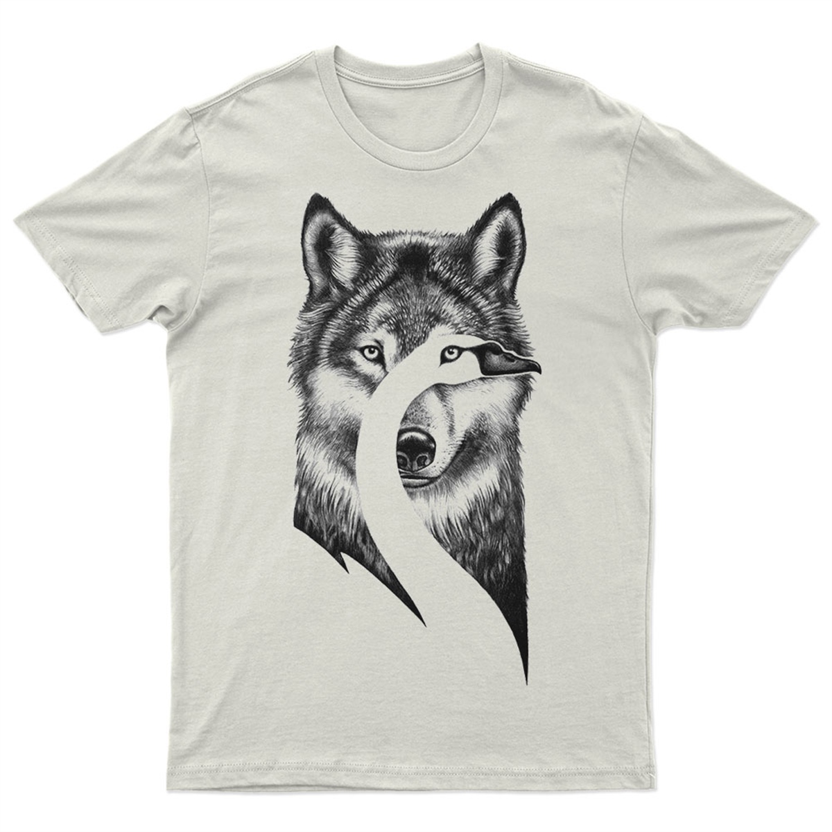Kurt Baskılı Tasarım Unisex Tişört - Kurt T-Shirt