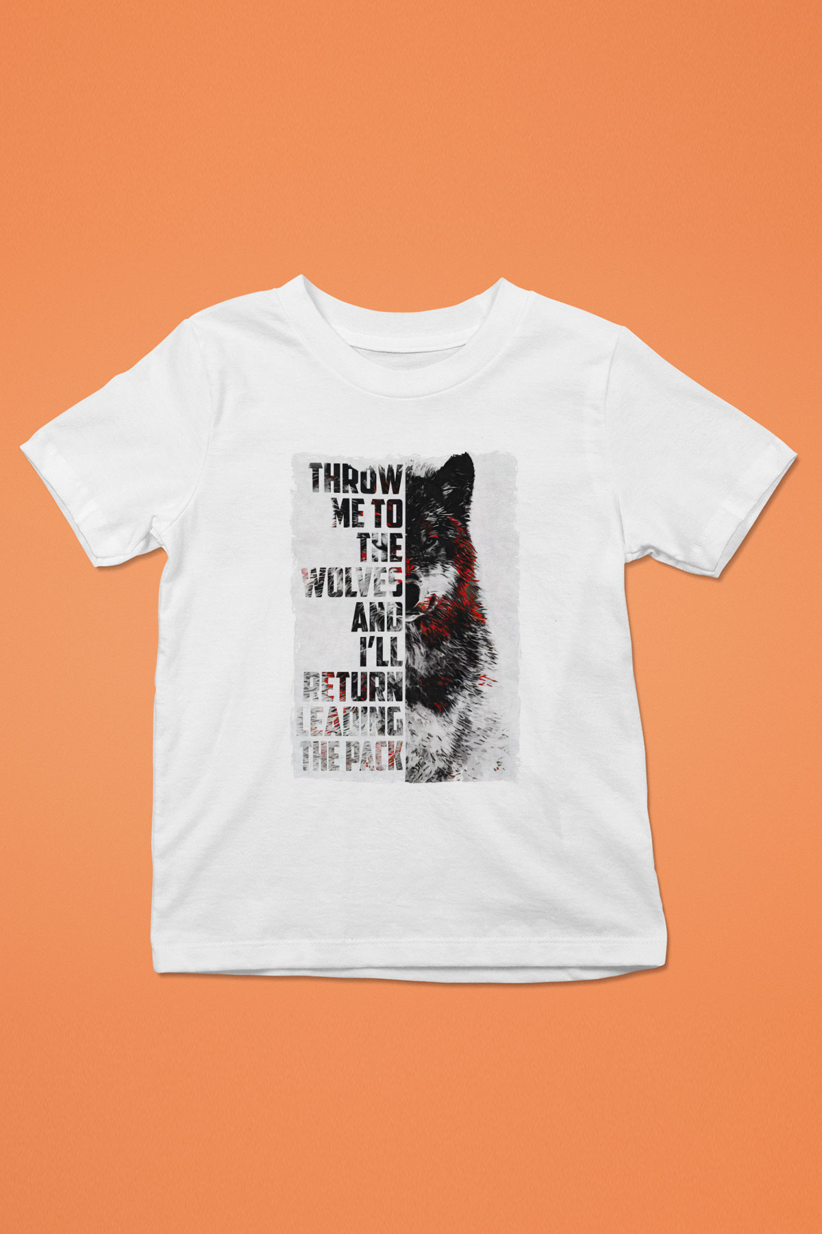 Kurt Baskılı Unisex Beyaz  Çocuk Tişört