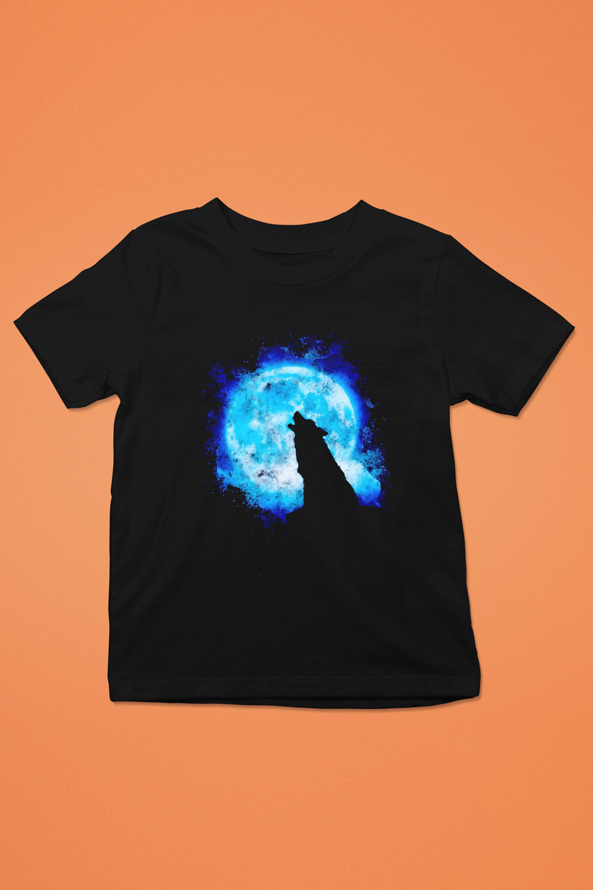 Kurt Baskılı Unisex Siyah  Çocuk Tişört