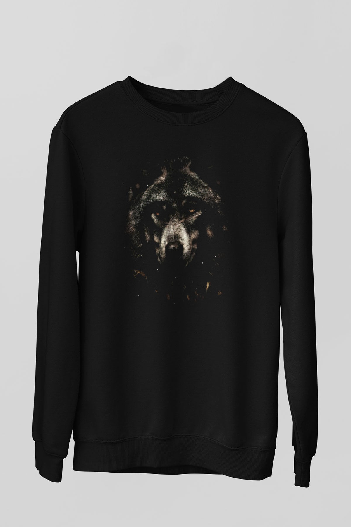 Kurt Baskılı Unisex Siyah  Sweatshirt