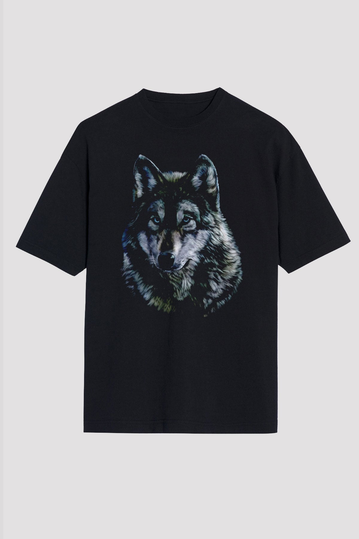 Kurt Baskılı Unisex Siyah Tişört