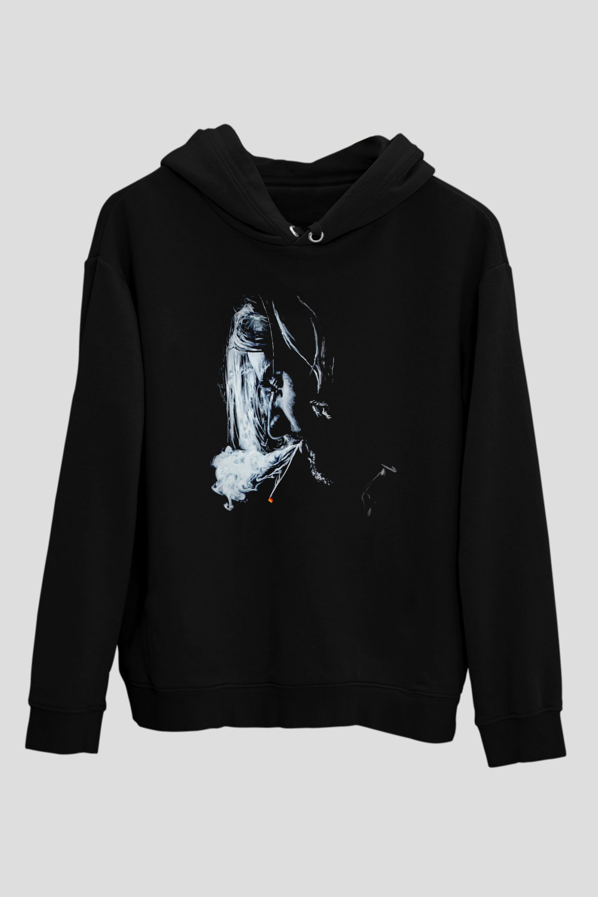 Kurt Cobain Siyah Unisex Kapüşonlu Sweatshirt