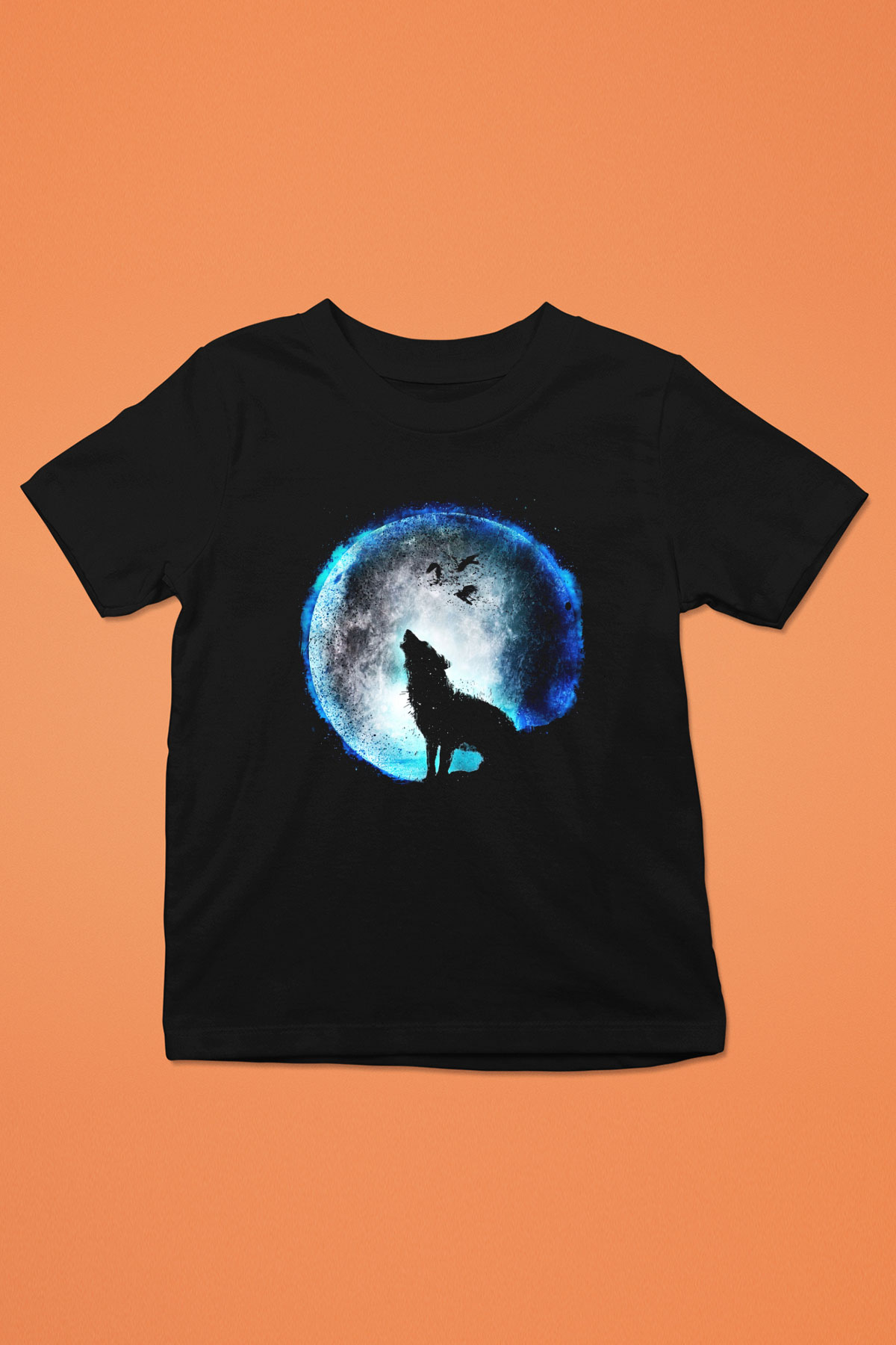 Kurt Siyah Unisex Çocuk Tişört
