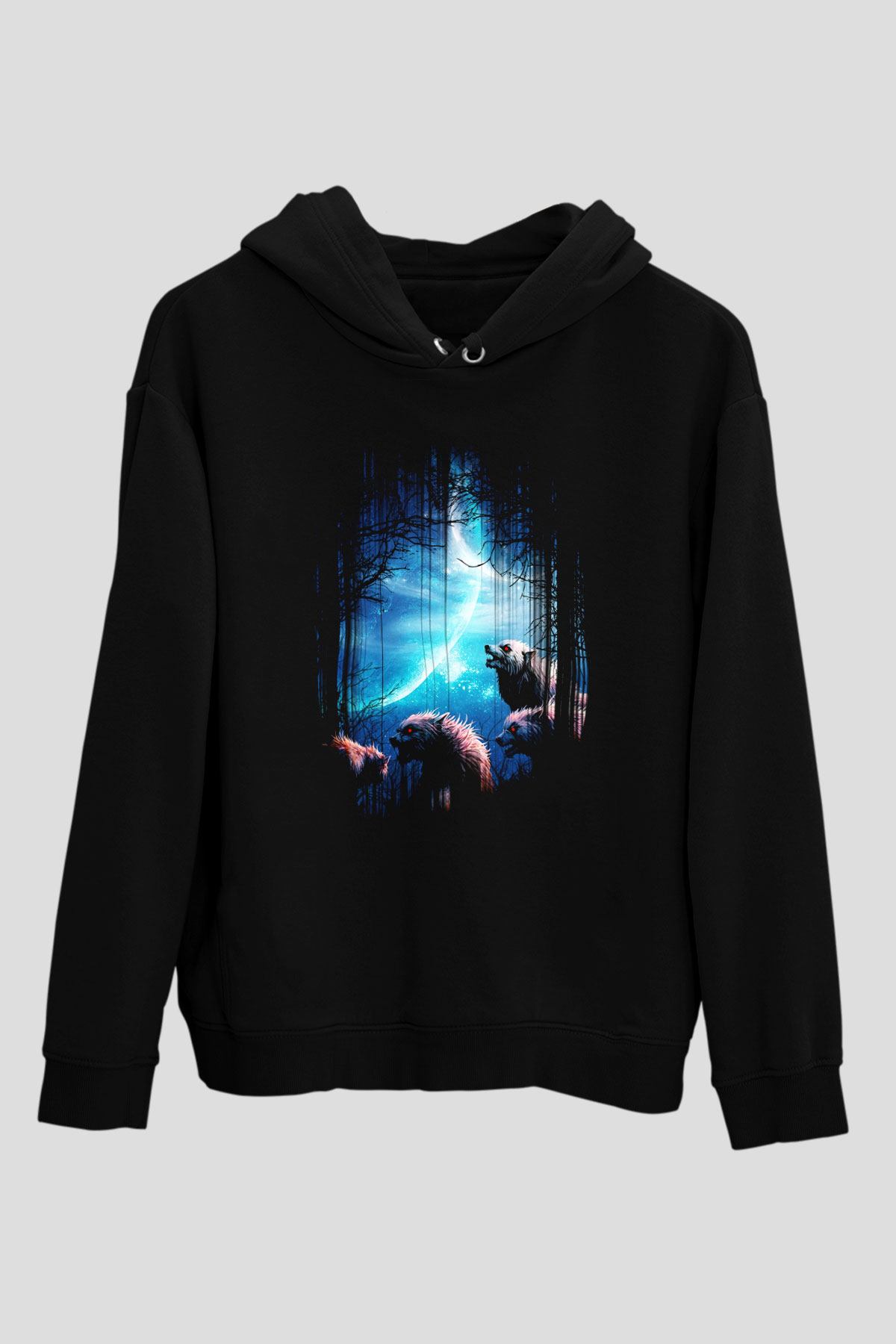 Kurt Siyah Unisex Hoodie