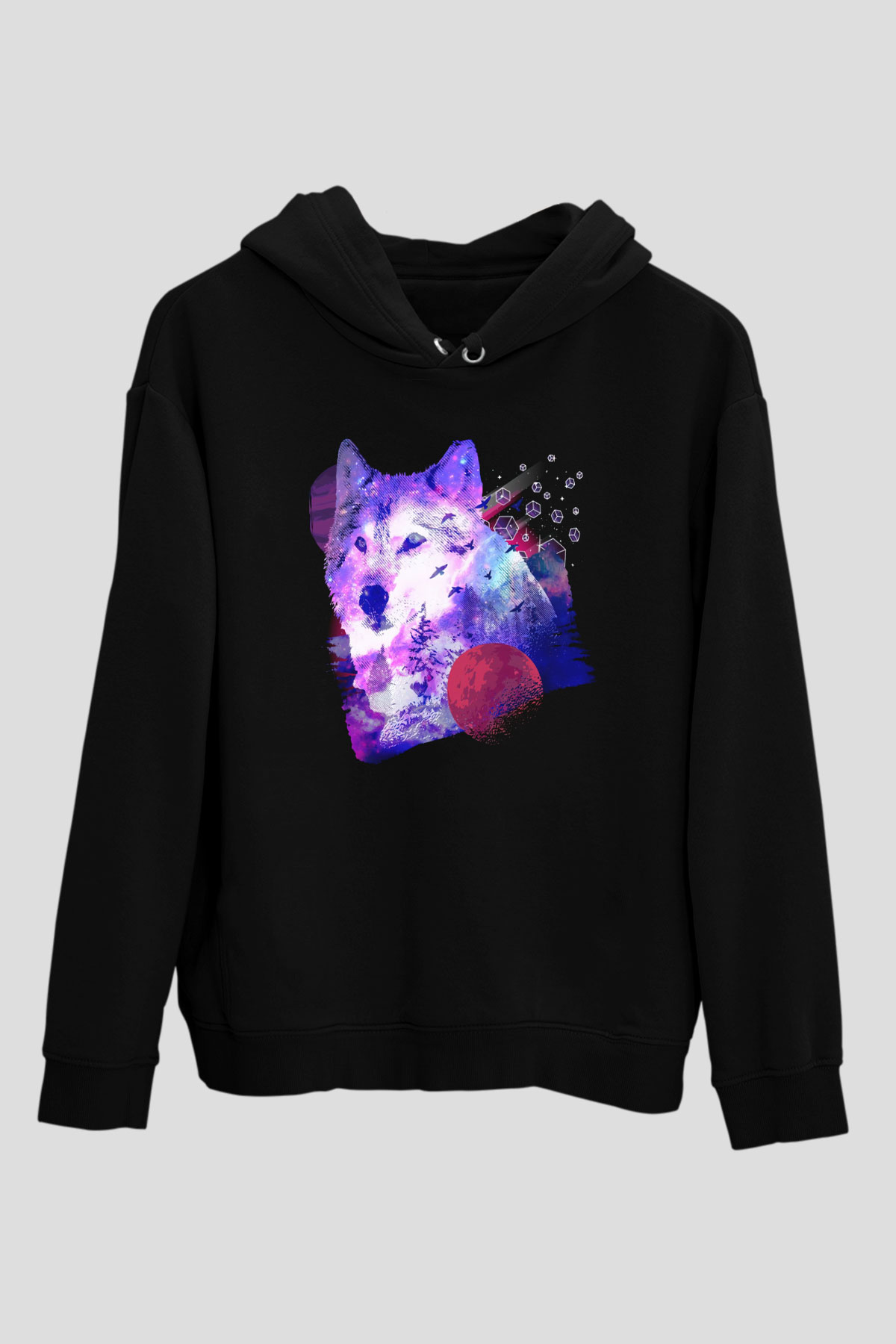 Kurt Siyah Unisex Hoodie
