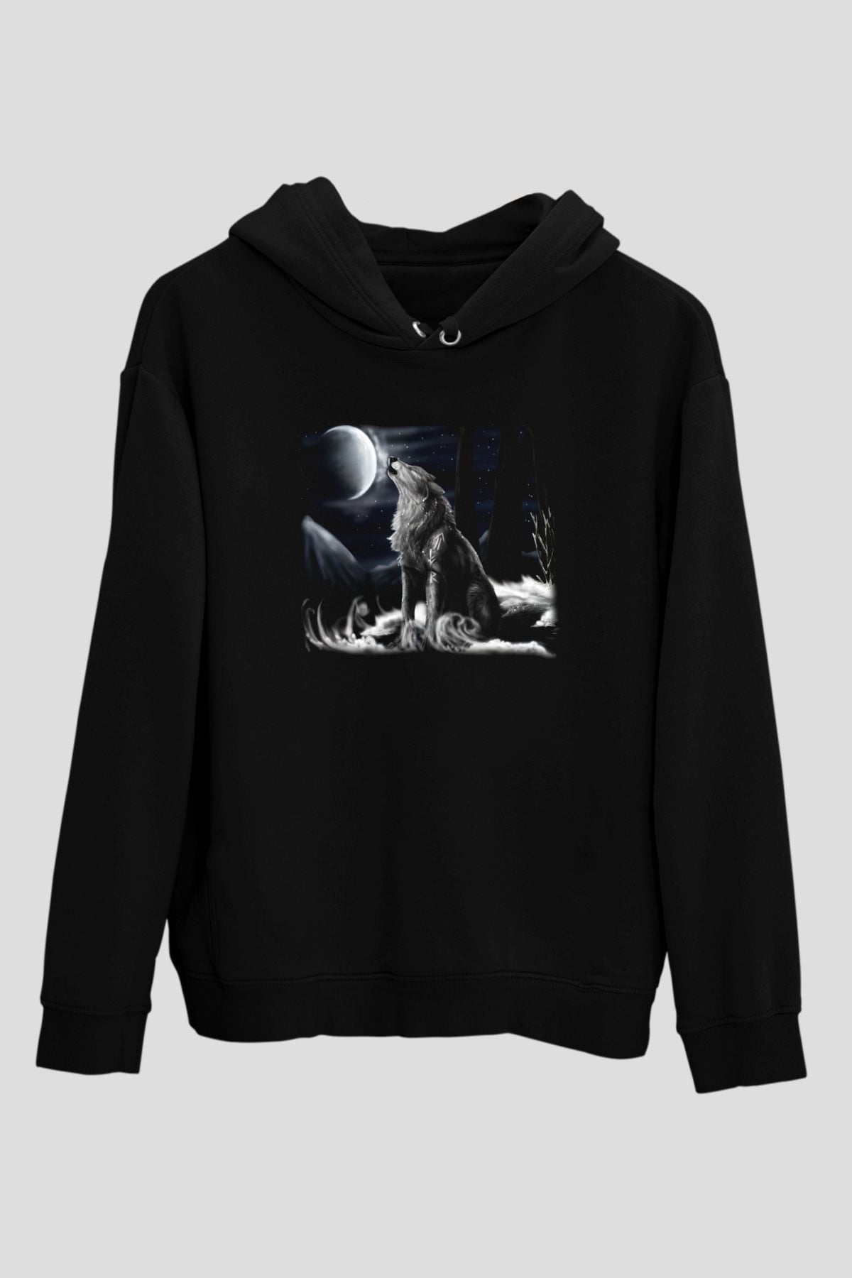 Kurt Siyah Unisex Hoodie
