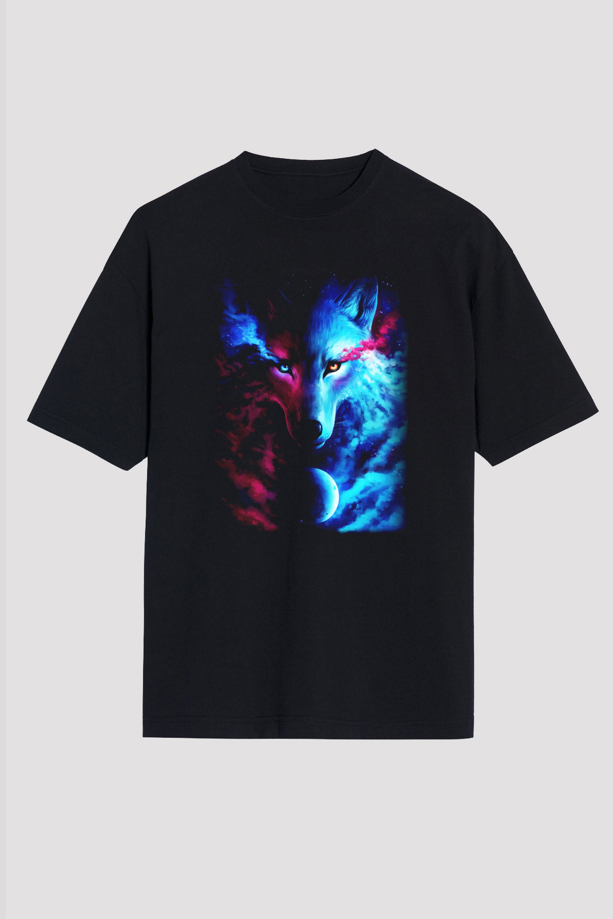 Kurt Siyah Unisex Oversize Tişört T-Shirt