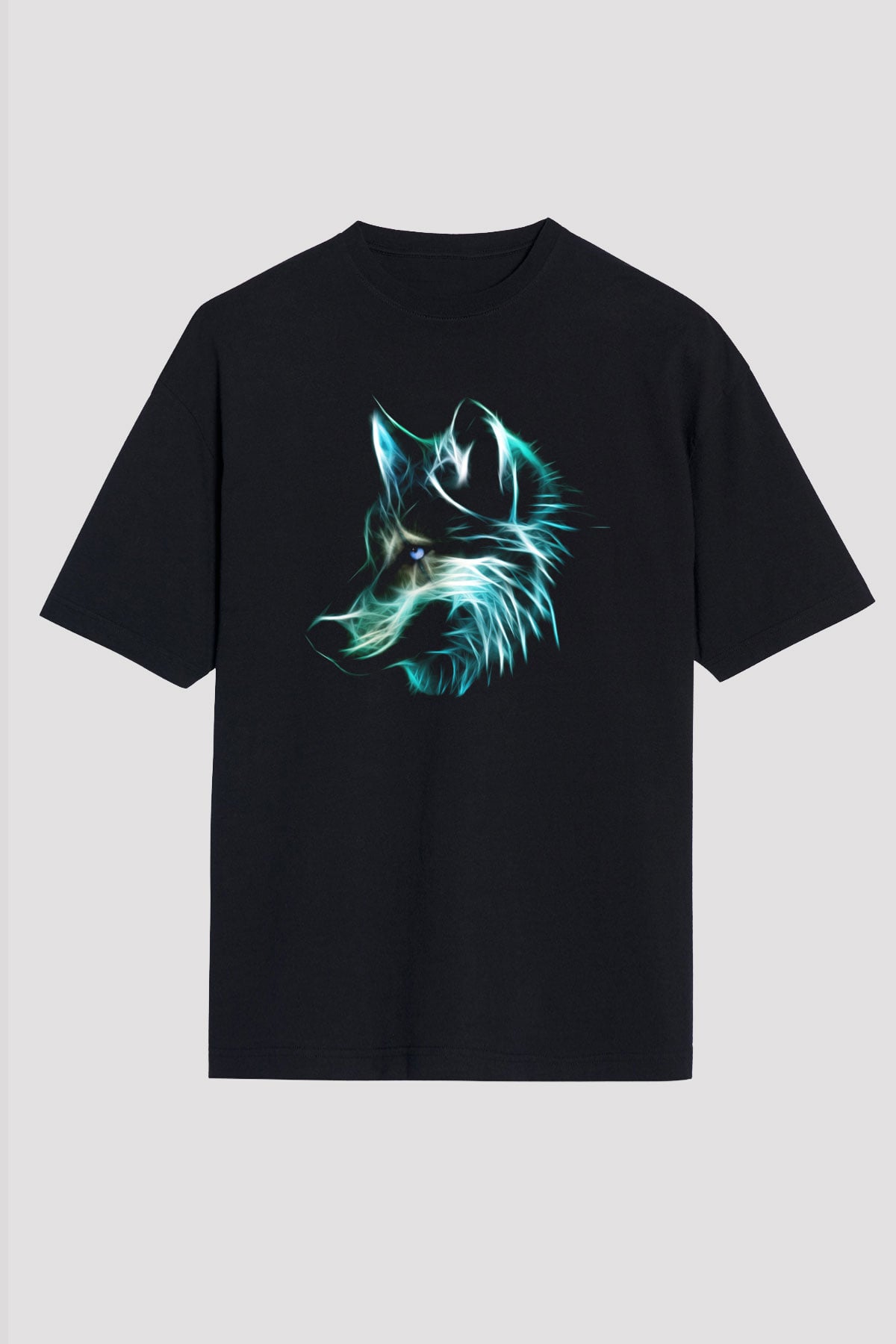 Kurt Siyah Unisex Oversize Tişört T-Shirt