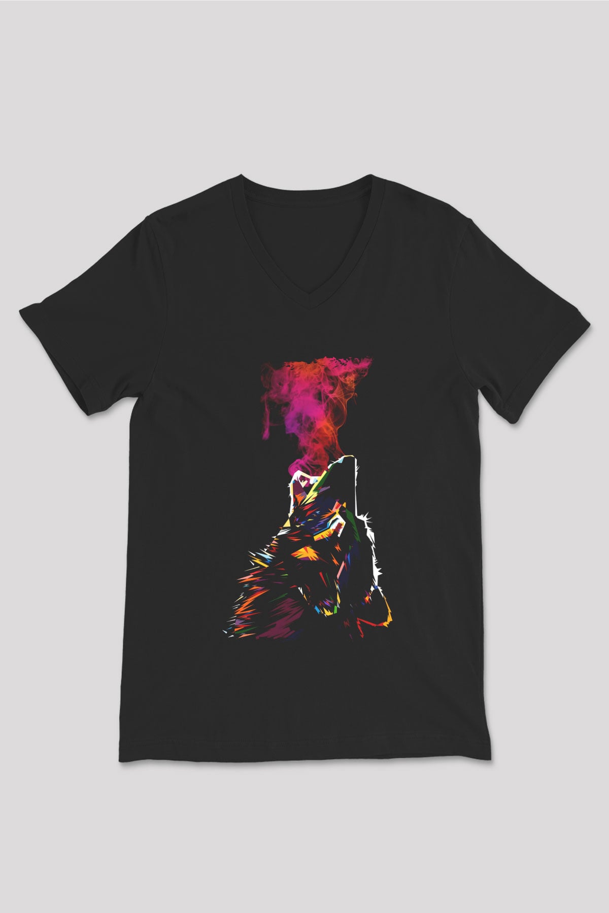 Kurt Siyah Unisex V Yaka Tişört
