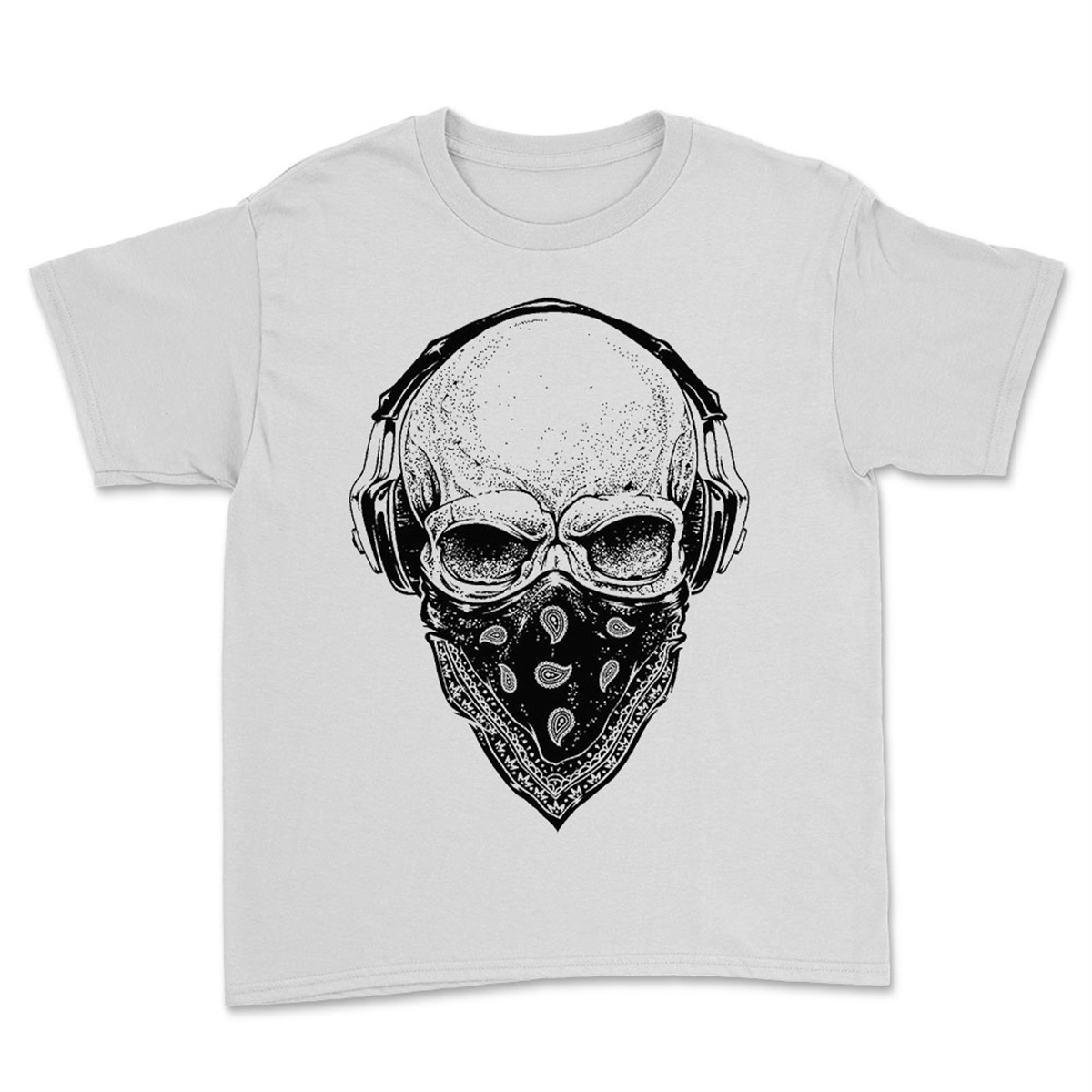Kuru Kafa Baskılı Tasarım Unisex Tişört - Kuru Kafa T-Shirt