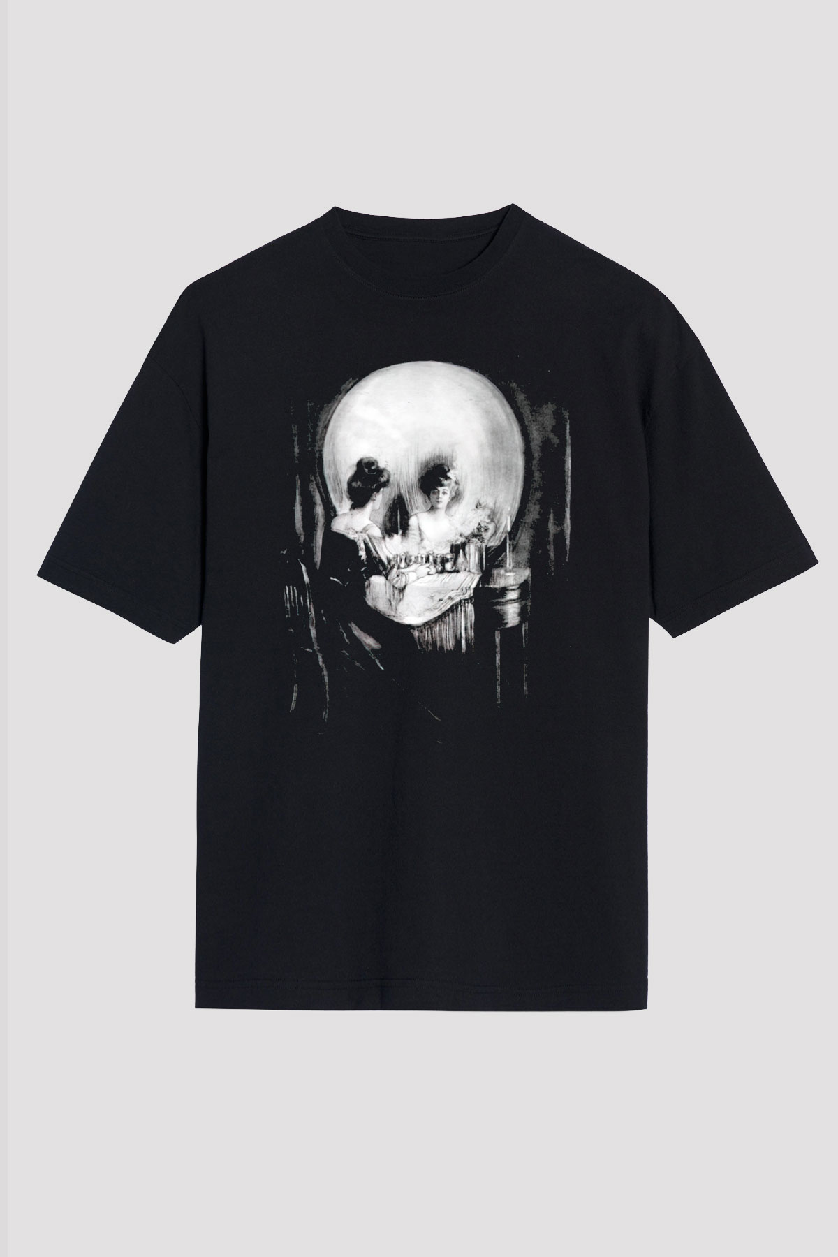 Kurukafa Ayna Baskılı Unisex Beyaz Tshirt