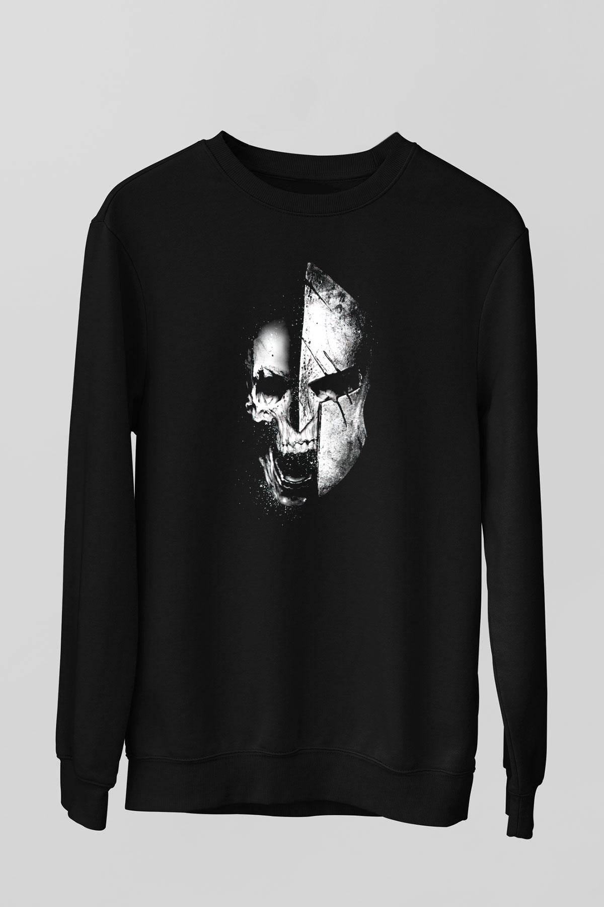 Kurukafa Baskılı Unisex Siyah  Sweatshirt