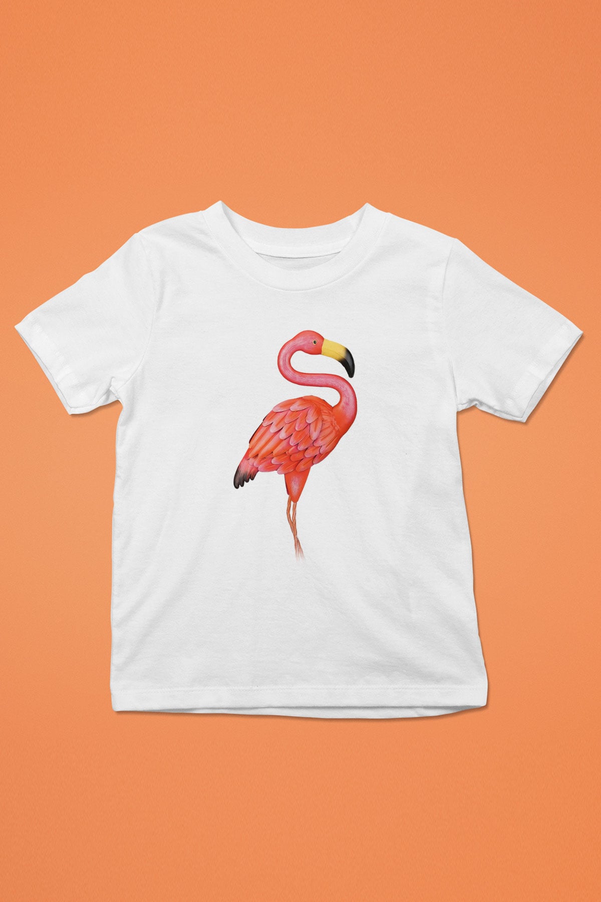 Kuş Baskılı Beyaz Unisex Çocuk Tişört