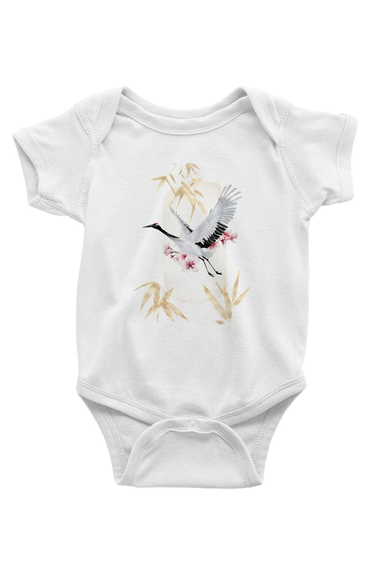 Kuş Beyaz Bebek Body - Zıbın