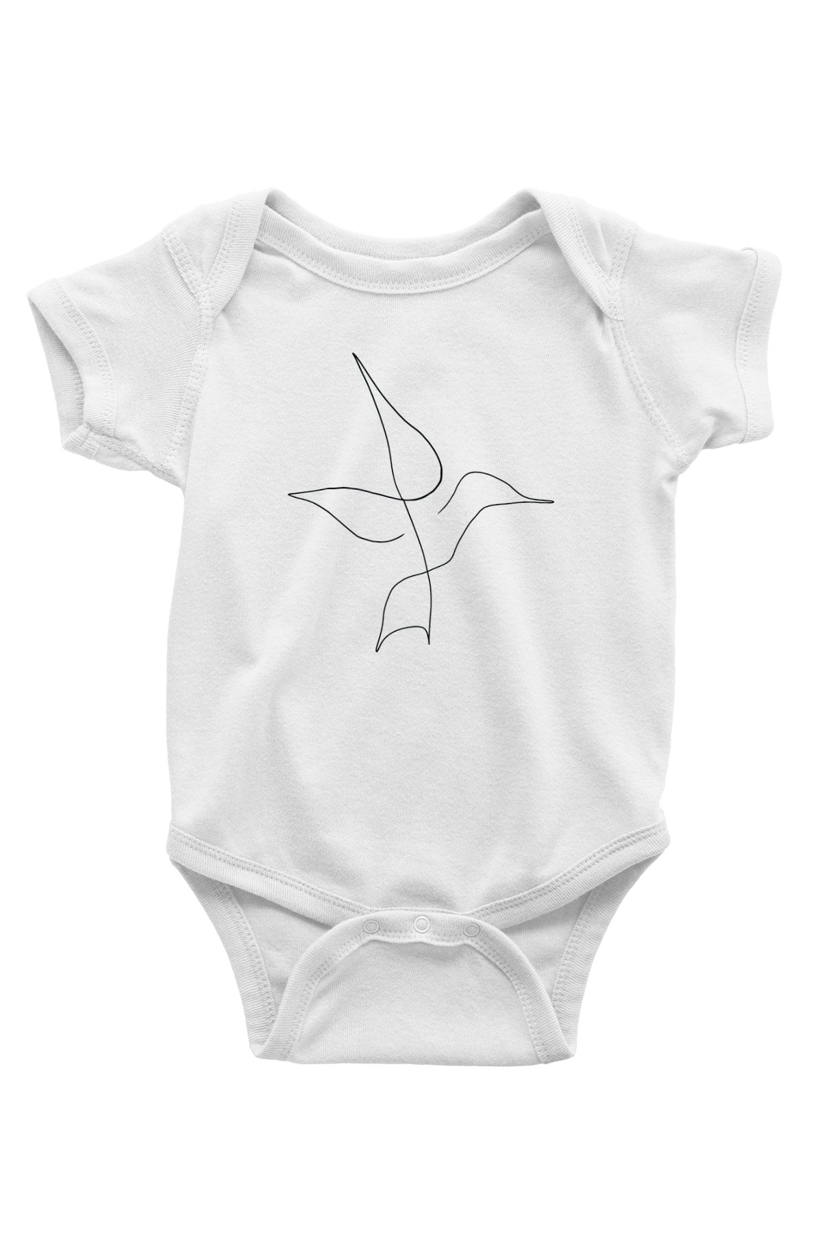 Kuş Beyaz Bebek Body - Zıbın