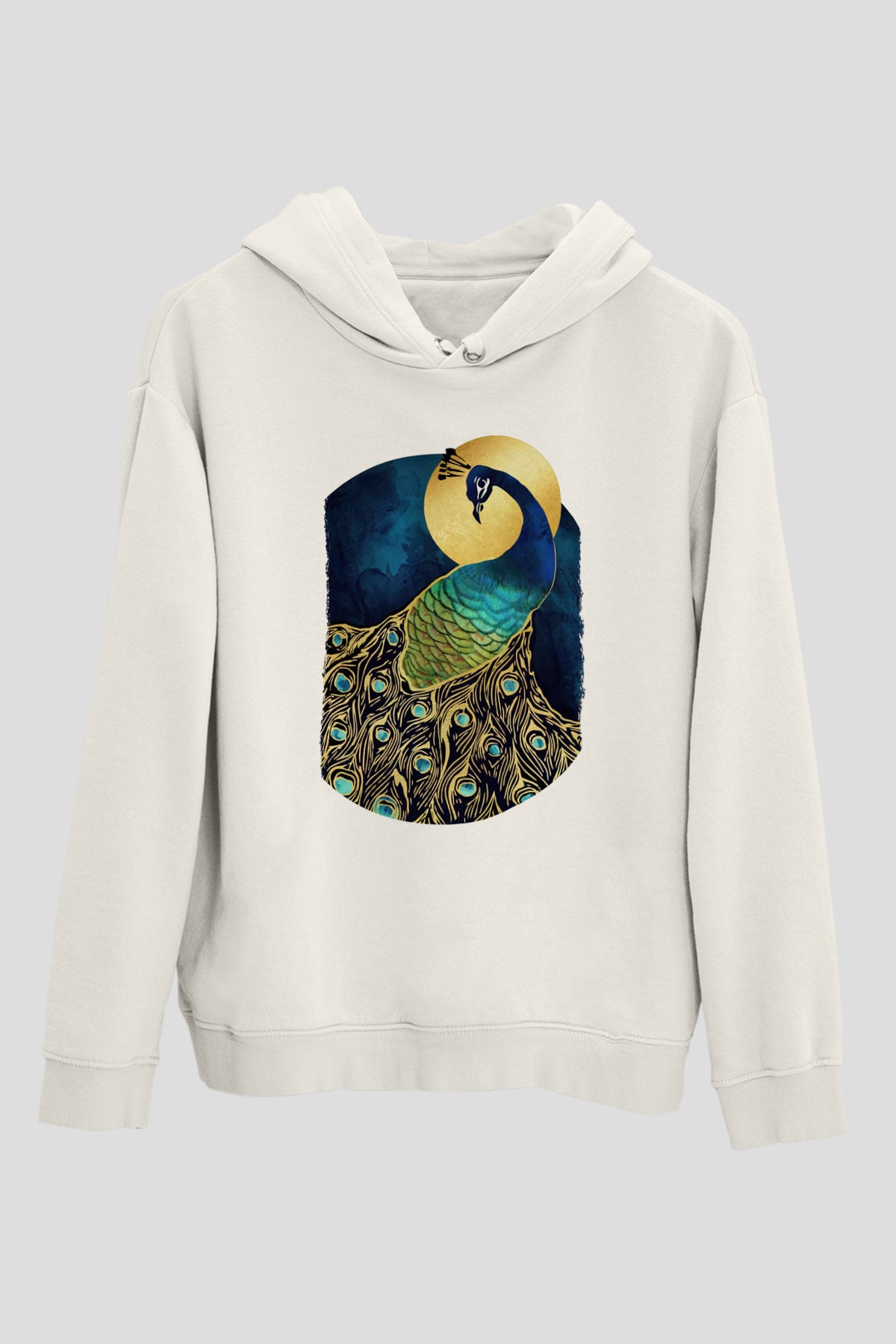Kuş Beyaz Unisex Hoodie