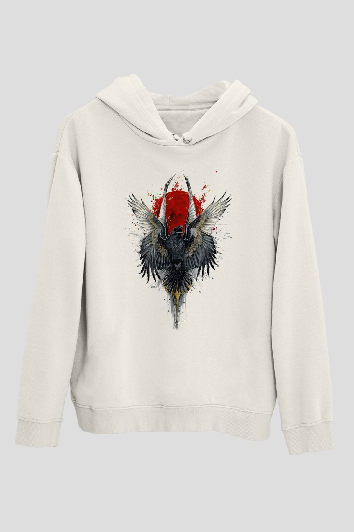 Kuş Beyaz Unisex Hoodie