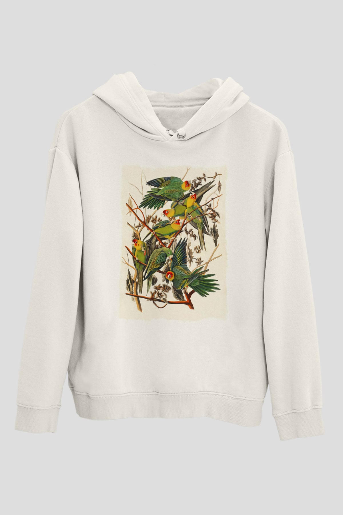 Kuş Beyaz Unisex Hoodie