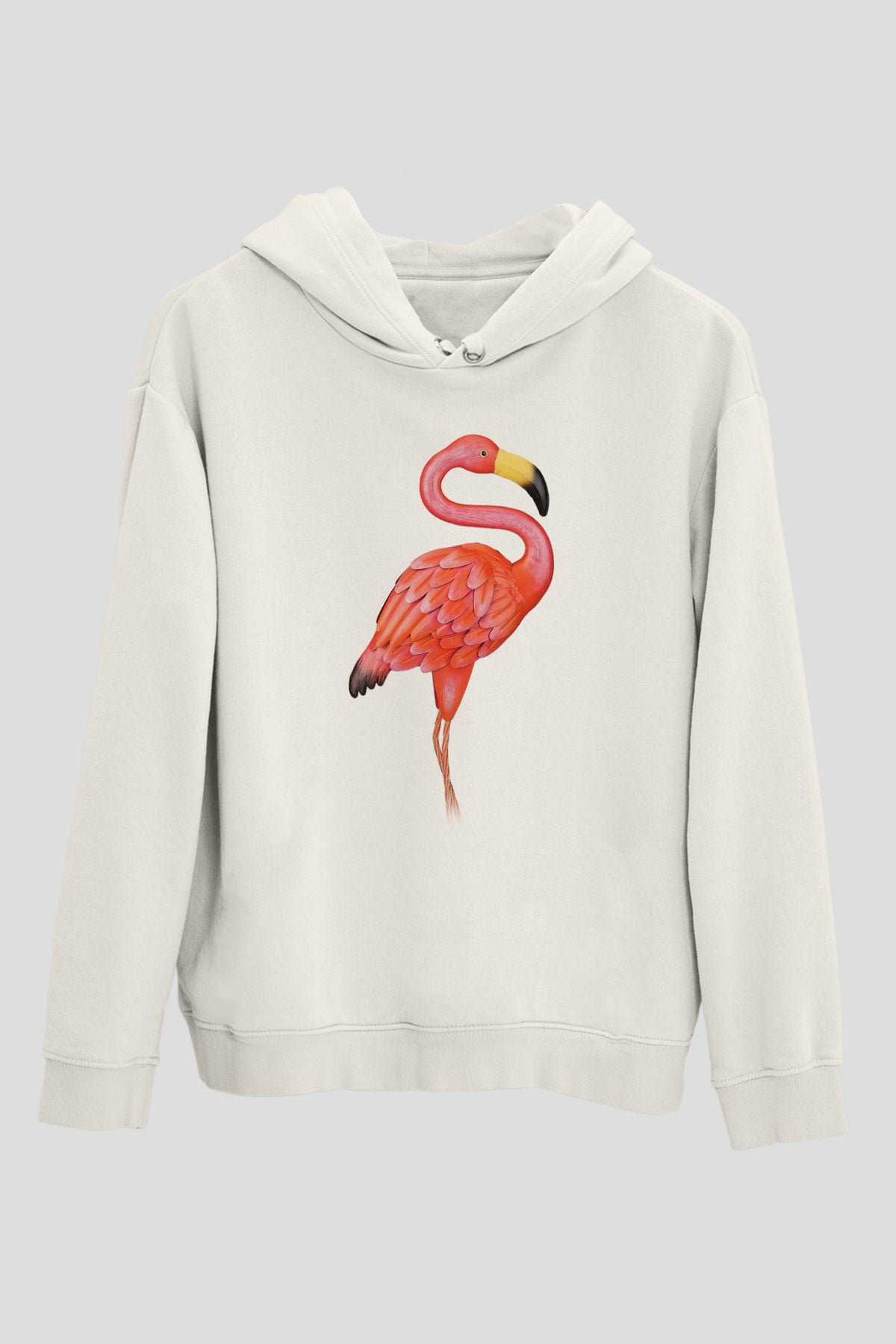 Kuş Beyaz Unisex Kapşonlu Sweatshirt