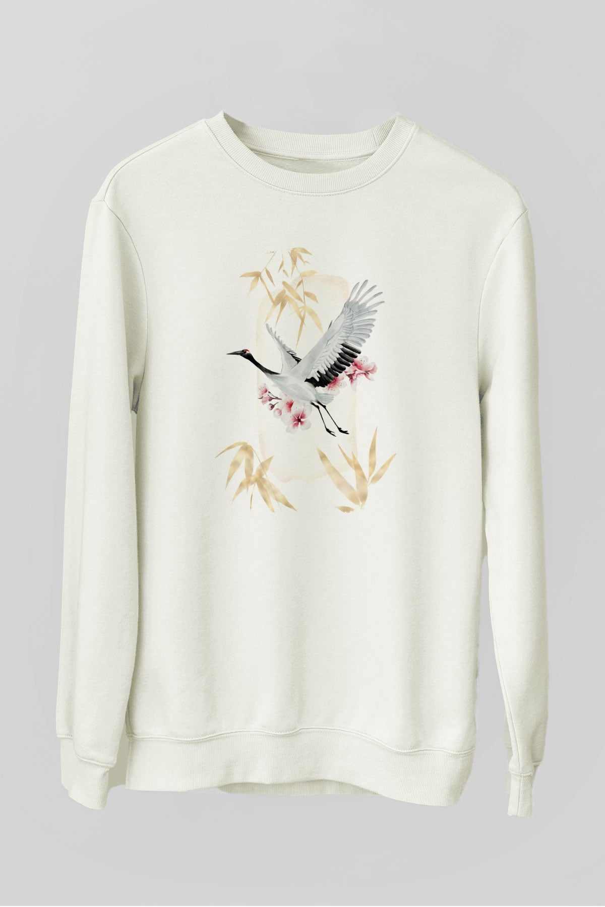 Kuş Beyaz Unisex Sweatshirt