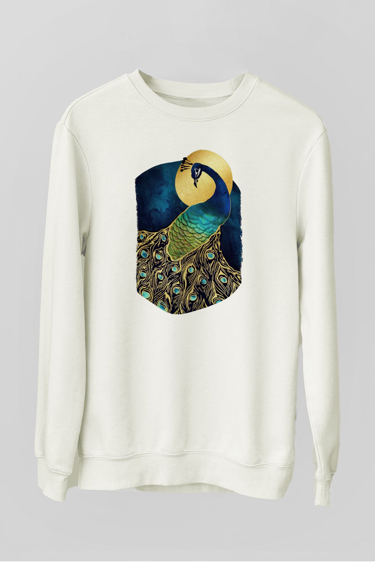 Kuş Beyaz Unisex Sweatshirt