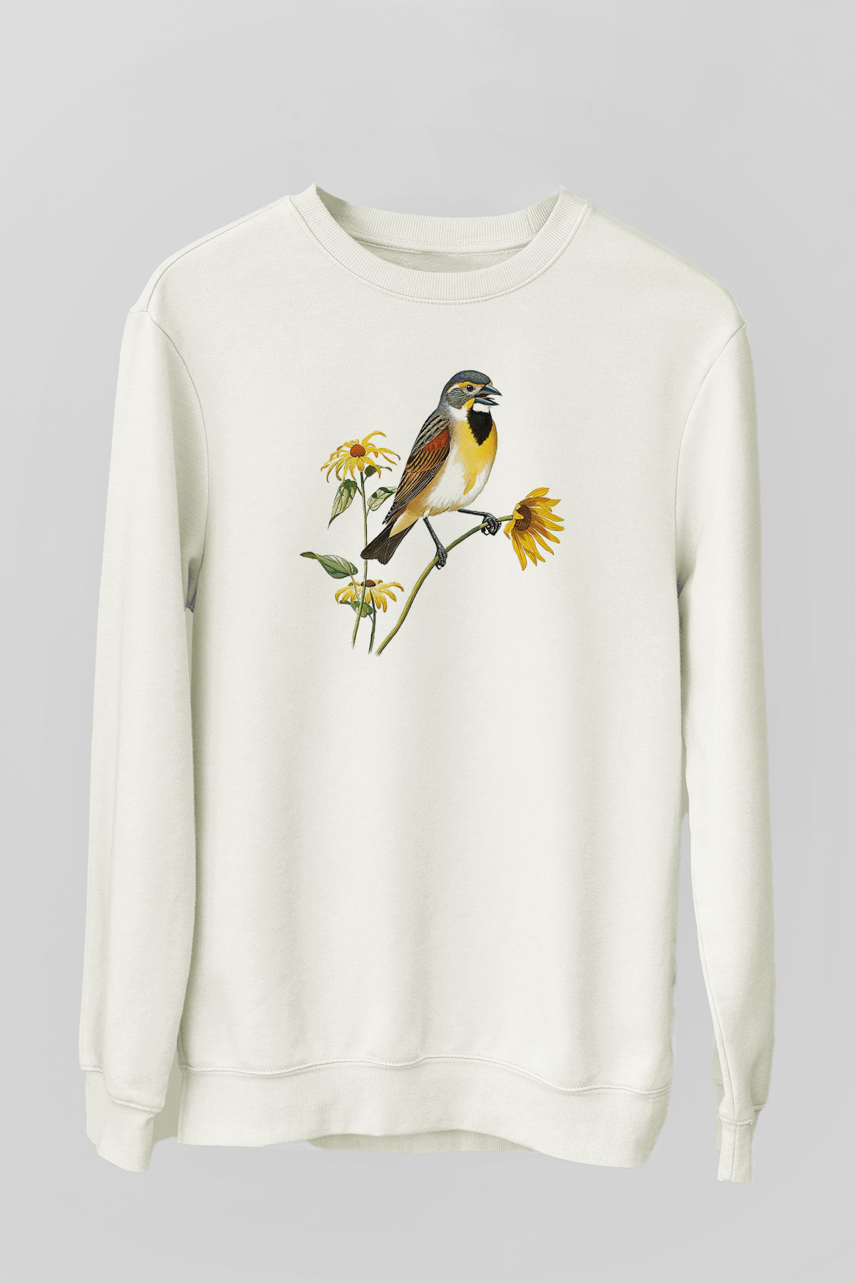 Kuş Beyaz Unisex Sweatshirt