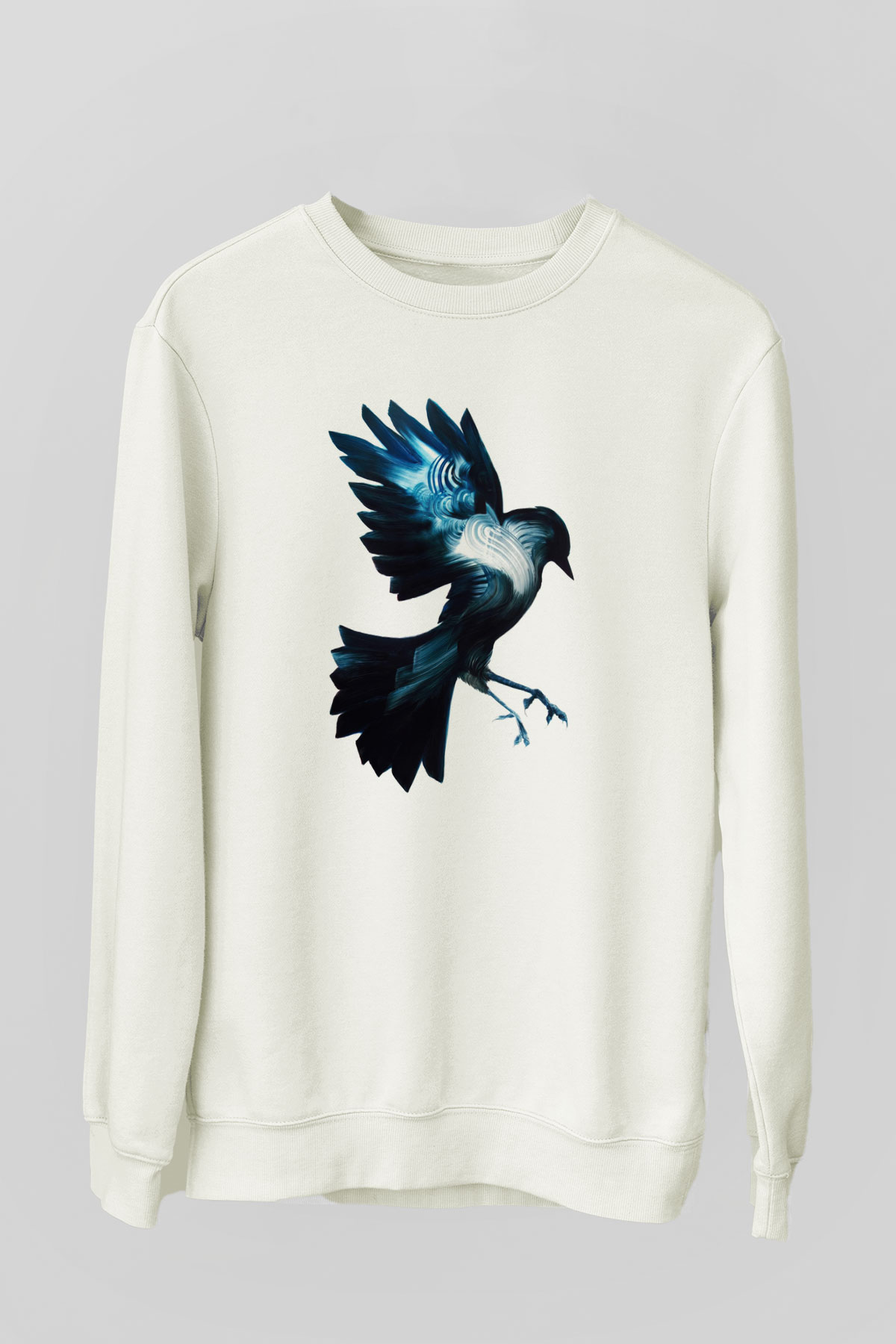Kuş Beyaz Unisex Sweatshirt