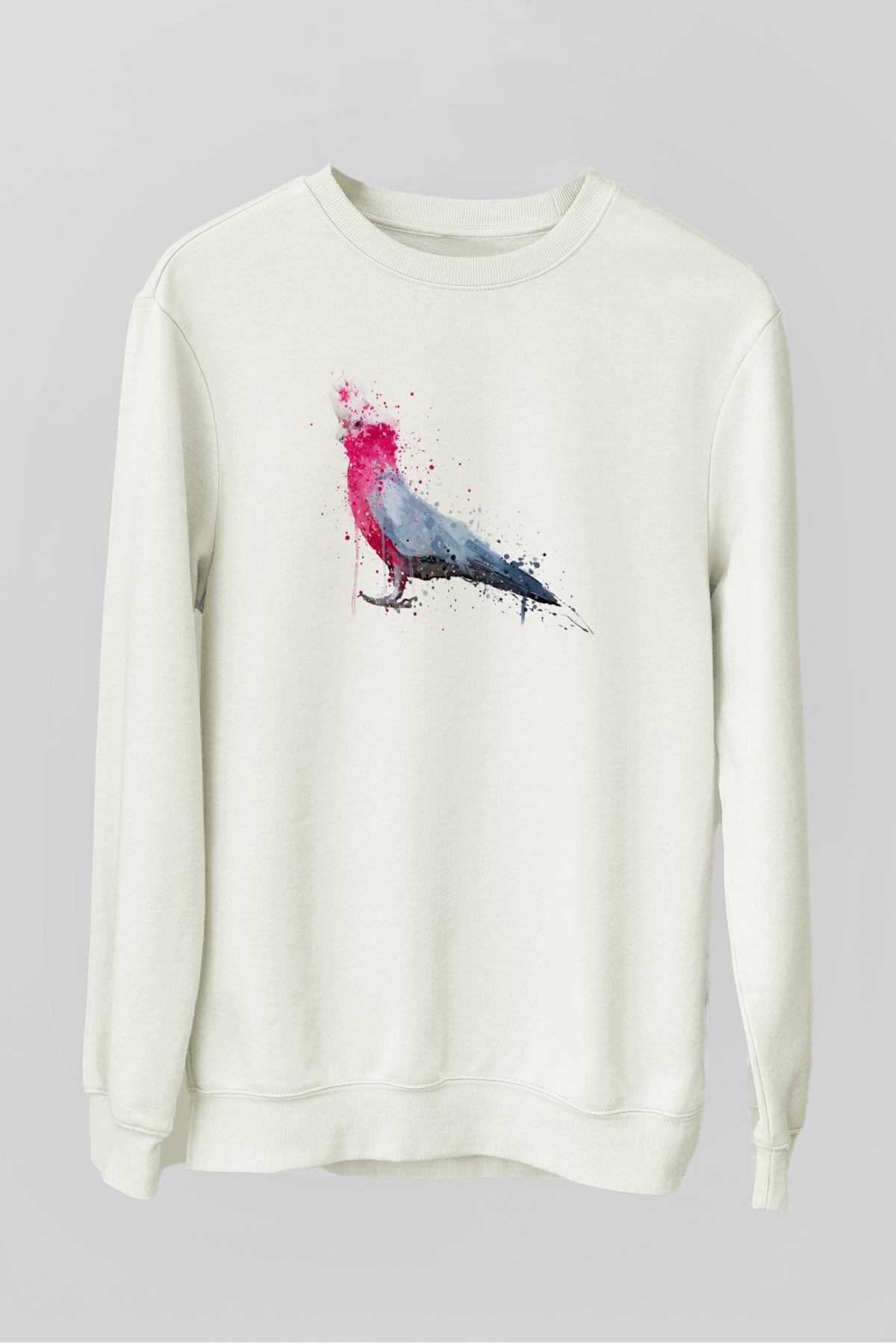 Kuş Beyaz Unisex Sweatshirt