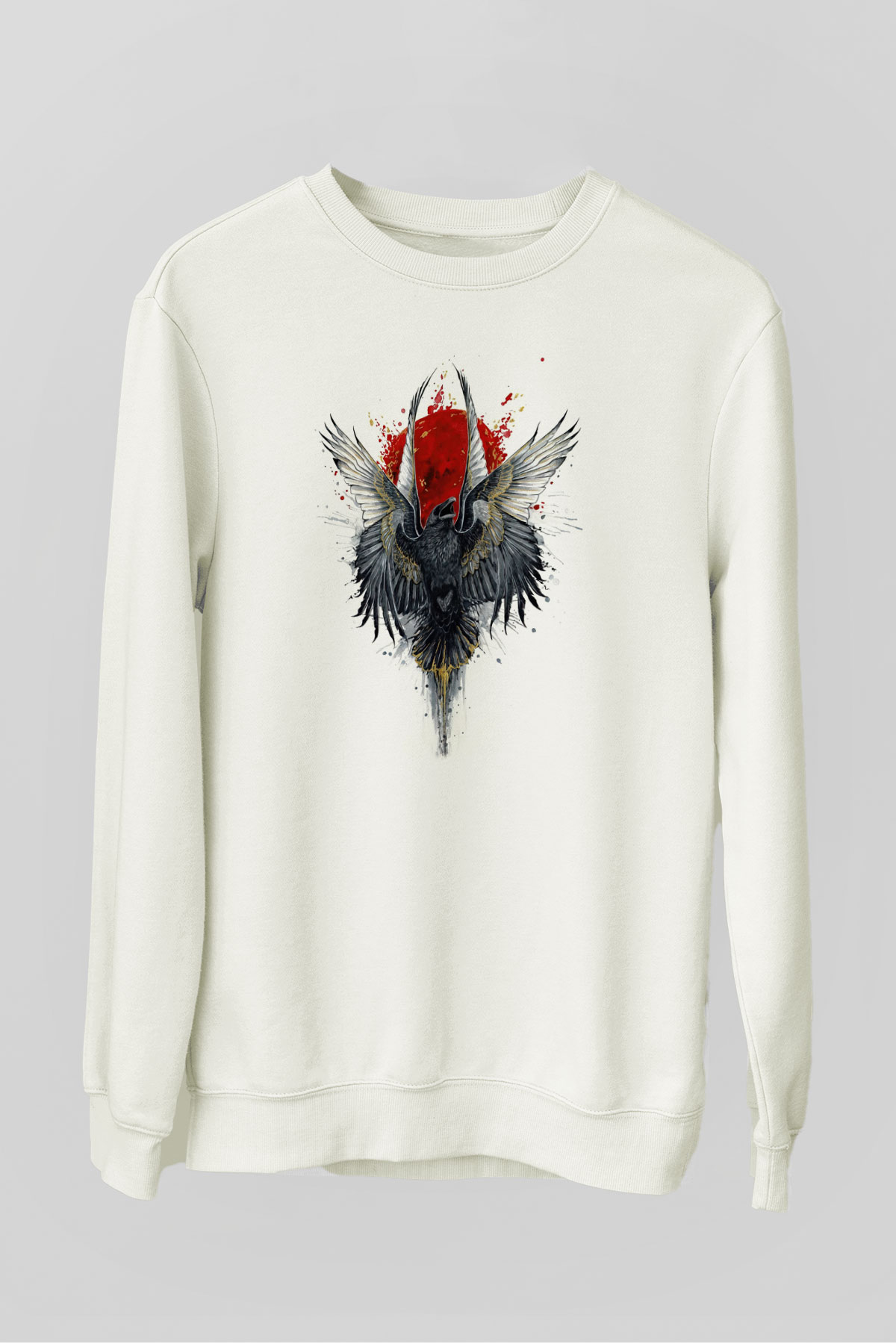 Kuş Beyaz Unisex Sweatshirt