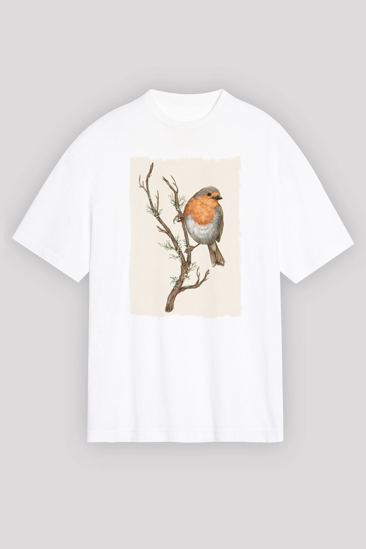 Kuş Beyaz Unisex Tişört T-Shirt - TişörtFabrikası