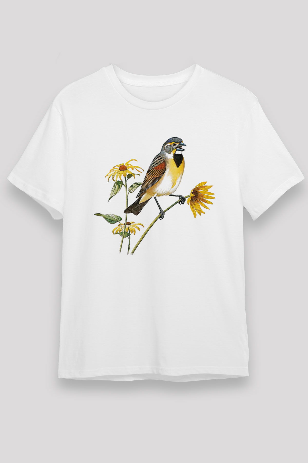 Kuş Beyaz Unisex Tişört T-Shirt - TişörtFabrikası