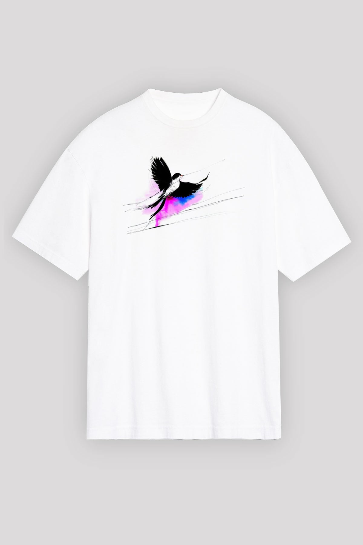 Kuş Beyaz Unisex Tişört T-Shirt - TişörtFabrikası
