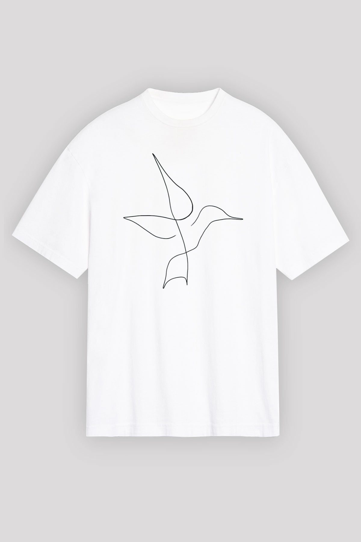 Kuş Beyaz Unisex Tişört T-Shirt - TişörtFabrikası