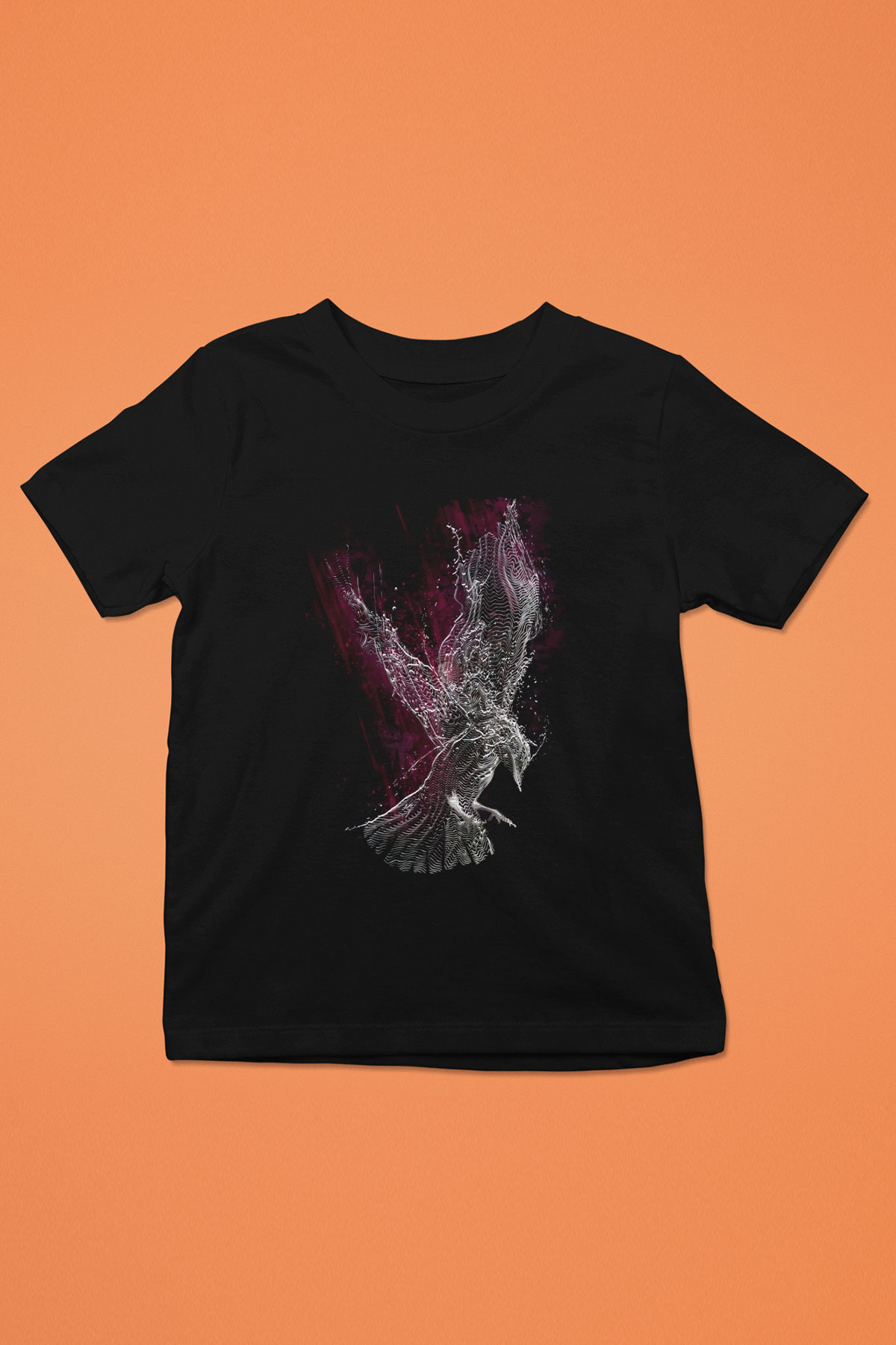 Kuş Siyah Unisex Çocuk Tişört