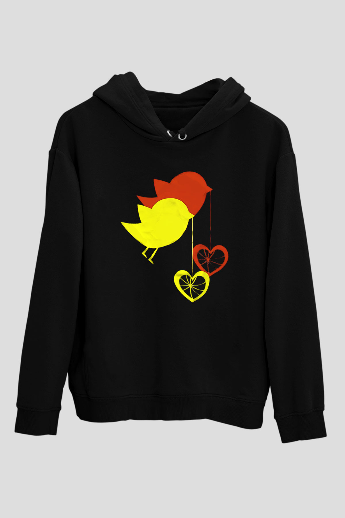 Kuş Siyah Unisex Hoodie