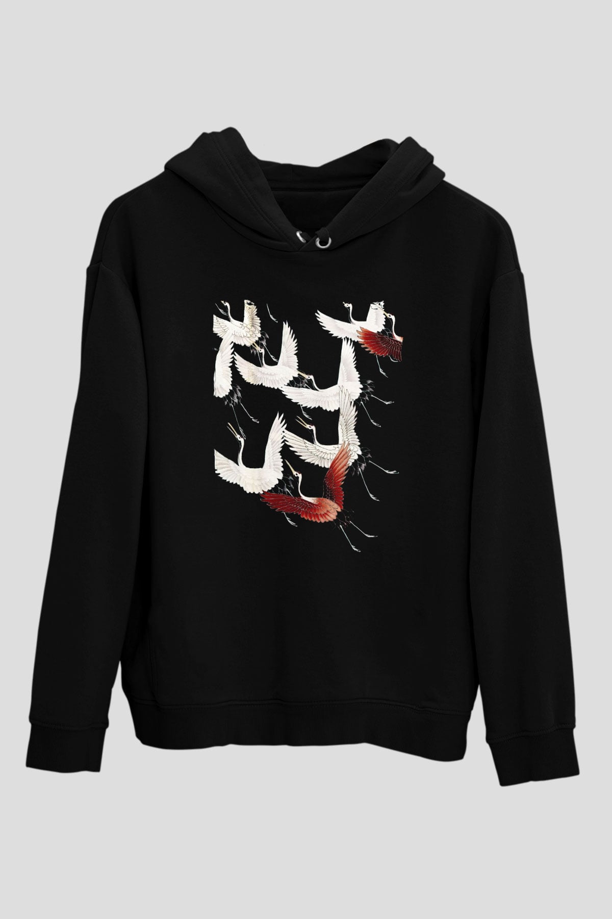 Kuş Siyah Unisex Hoodie