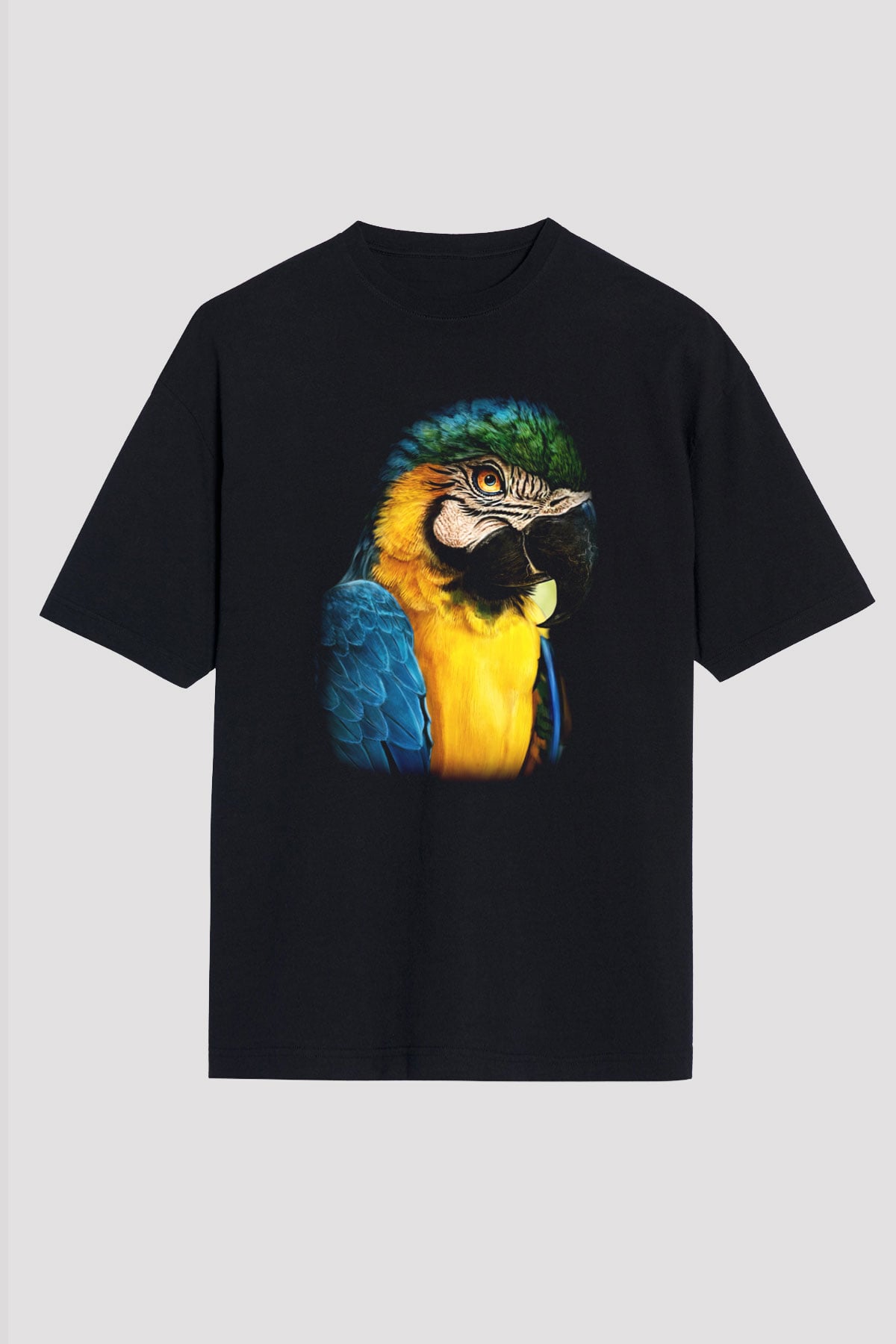 Kuş Siyah Unisex Oversize Tişört T-Shirt