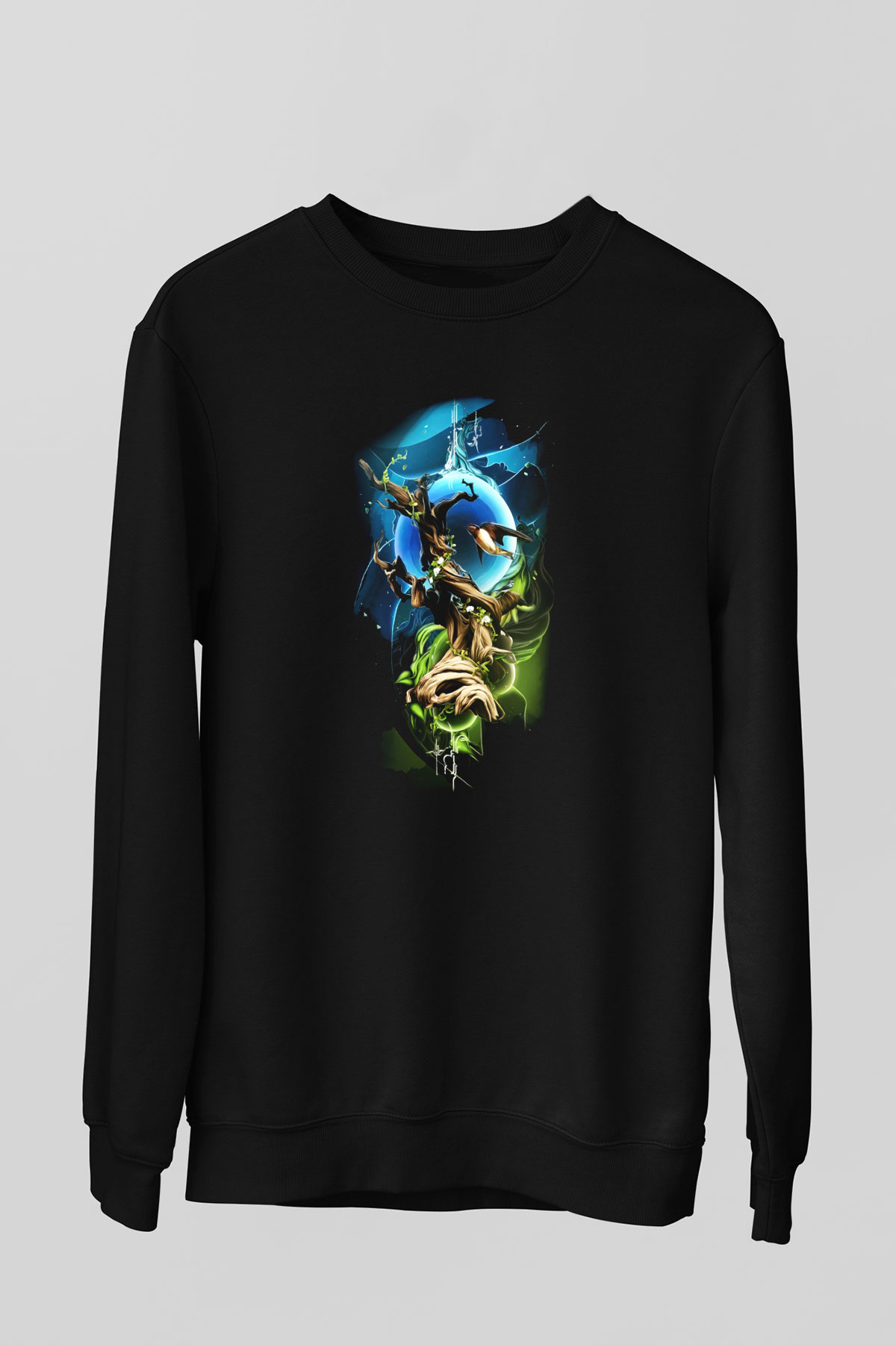 Kuş Siyah Unisex Sweatshirt